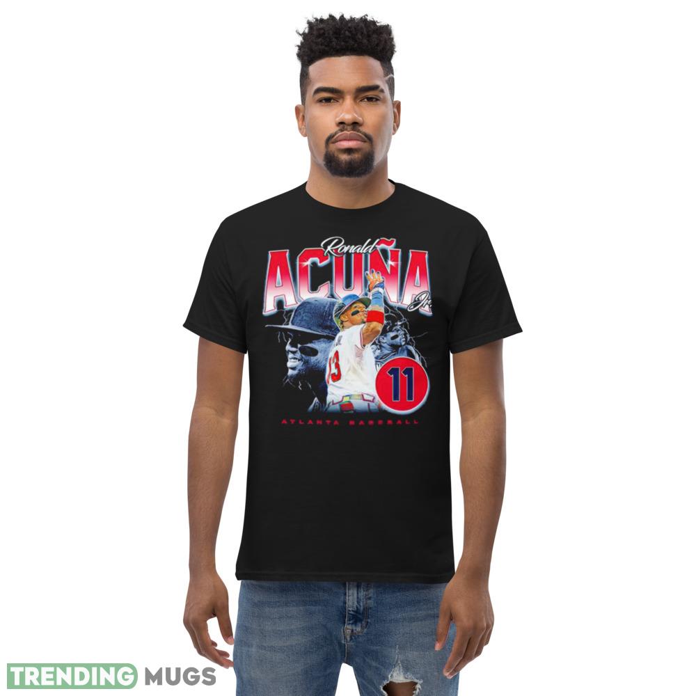 ronald Acuña Jr. Atlanta baseball lightning shirt Dark Shirt ronald Acuña Jr. Atlanta baseball lightning shirt Dark Shirt