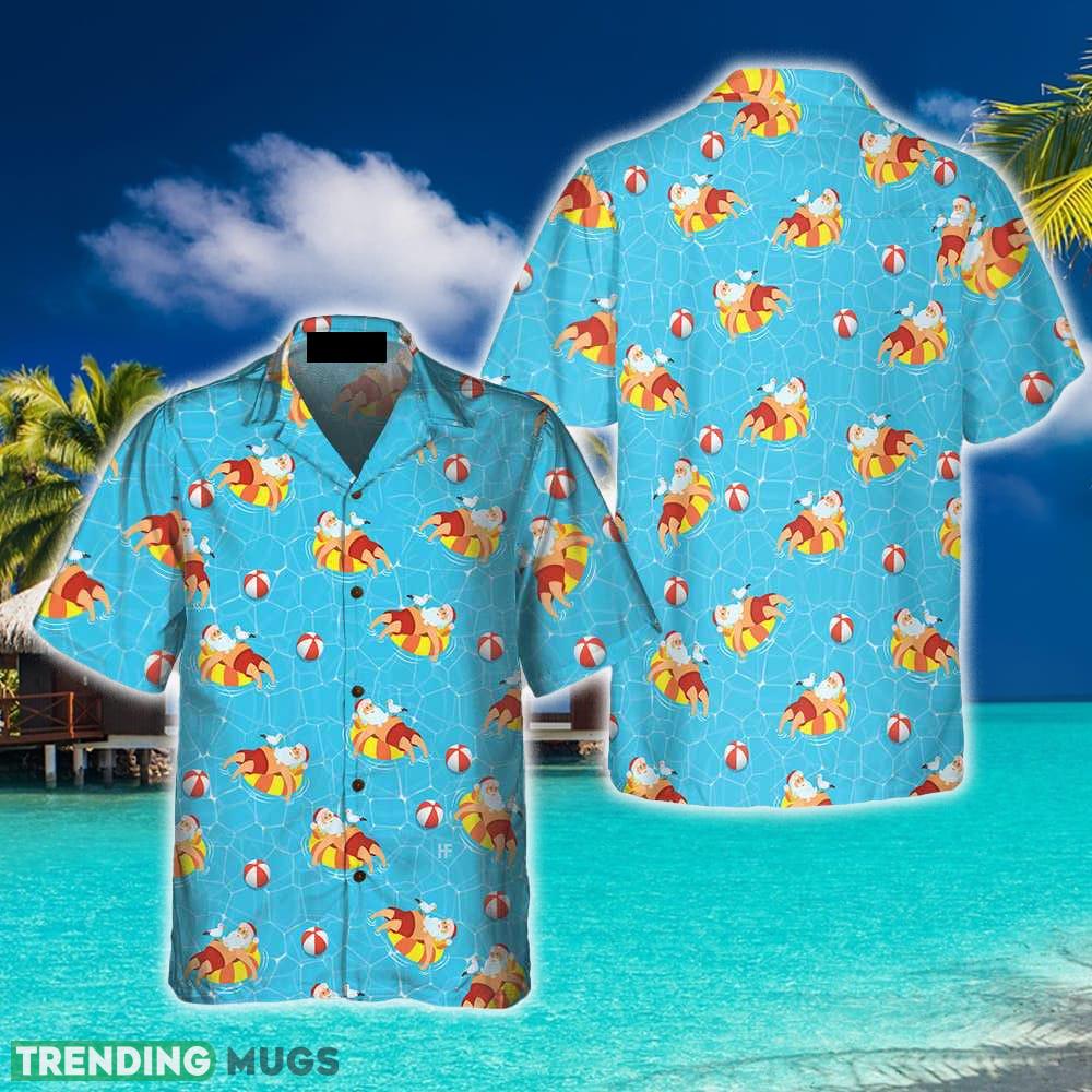 Santa Claus In Swimming Pool Pattern Hawaiian Shirt Idea Summer Gift For Men And Women - Santa Claus In Swimming Pool Pattern Hawaiian Shirt, Funny Santa Claus Shirt, Gift For Christmas_1 Santa Claus In Swimming Pool Pattern Hawaiian Shirt Idea Summer Gift For Men And Women - Santa Claus In Swimming Pool Pattern Hawaiian Shirt, Funny Santa Claus Shirt, Gift For Christmas_1