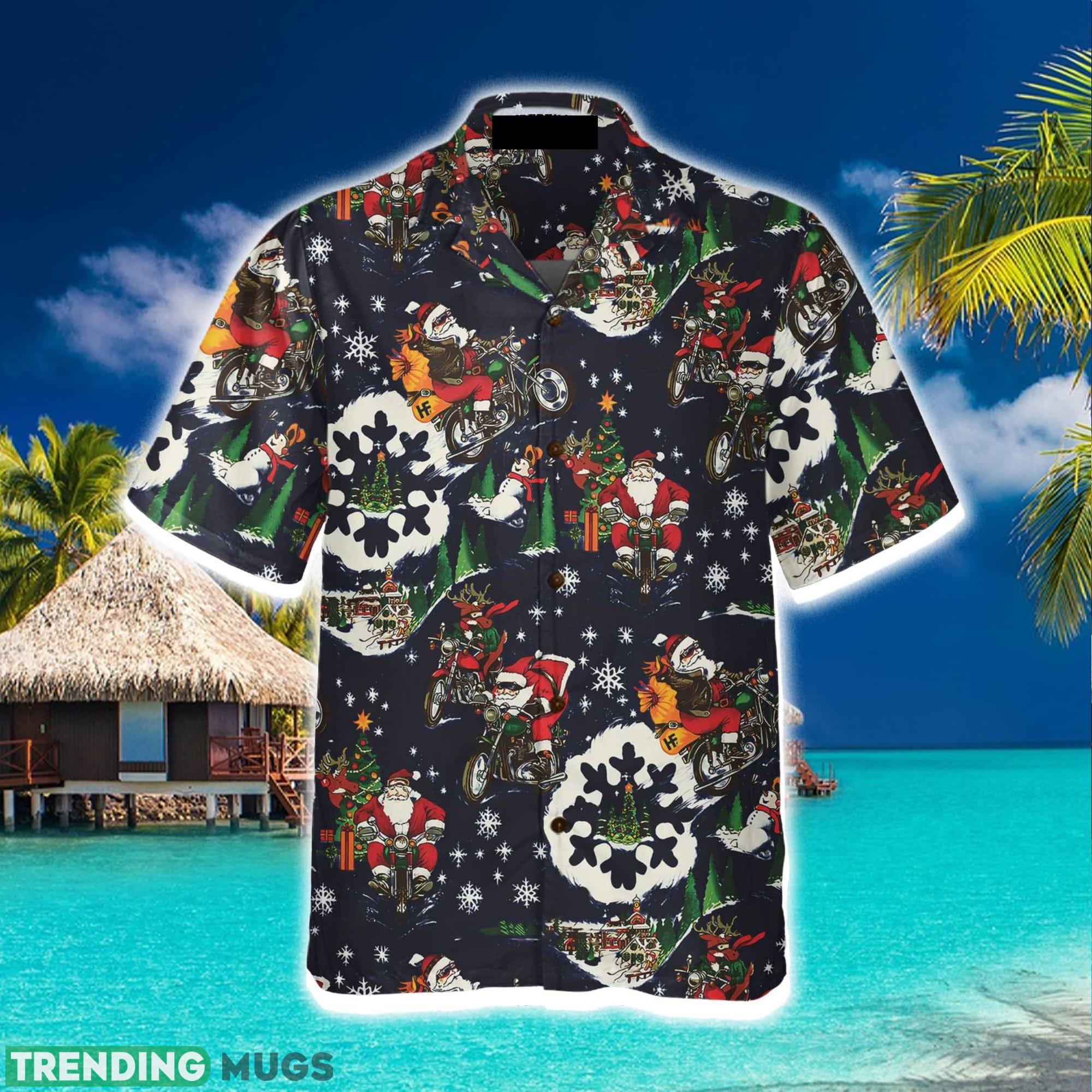 Santa On Motorcycle Blue Christmas Hawaiian Shirt Idea Summer Gift For Men And Women Hawaiian Shirt Santa On Motorcycle Blue Christmas Hawaiian Shirt Idea Summer Gift For Men And Women Hawaiian Shirt