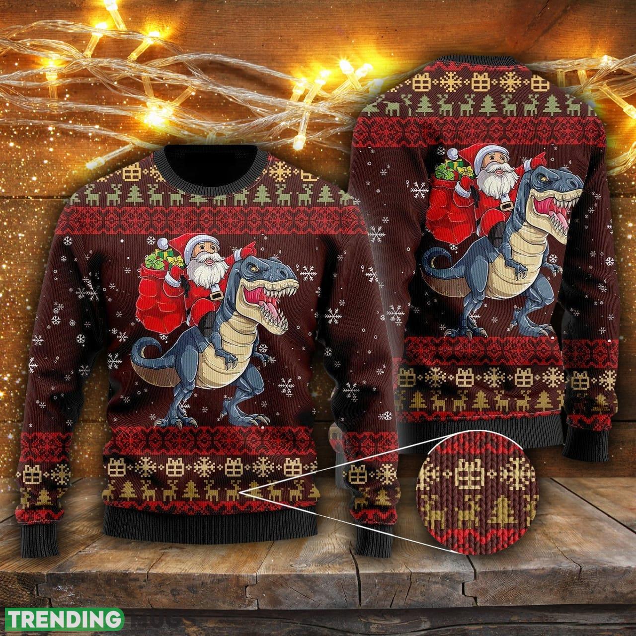 Santa Riding Dinosaur Jurassic ParkT Rex Ugly Christmas Sweater Men And Women Gift For Christmas - Santa Riding Dinosaur Jurassic ParkT Rex Ugly Christmas Sweater For Men & Women UH1110_1 Santa Riding Dinosaur Jurassic ParkT Rex Ugly Christmas Sweater Men And Women Gift For Christmas - Santa Riding Dinosaur Jurassic ParkT Rex Ugly Christmas Sweater For Men & Women UH1110_1