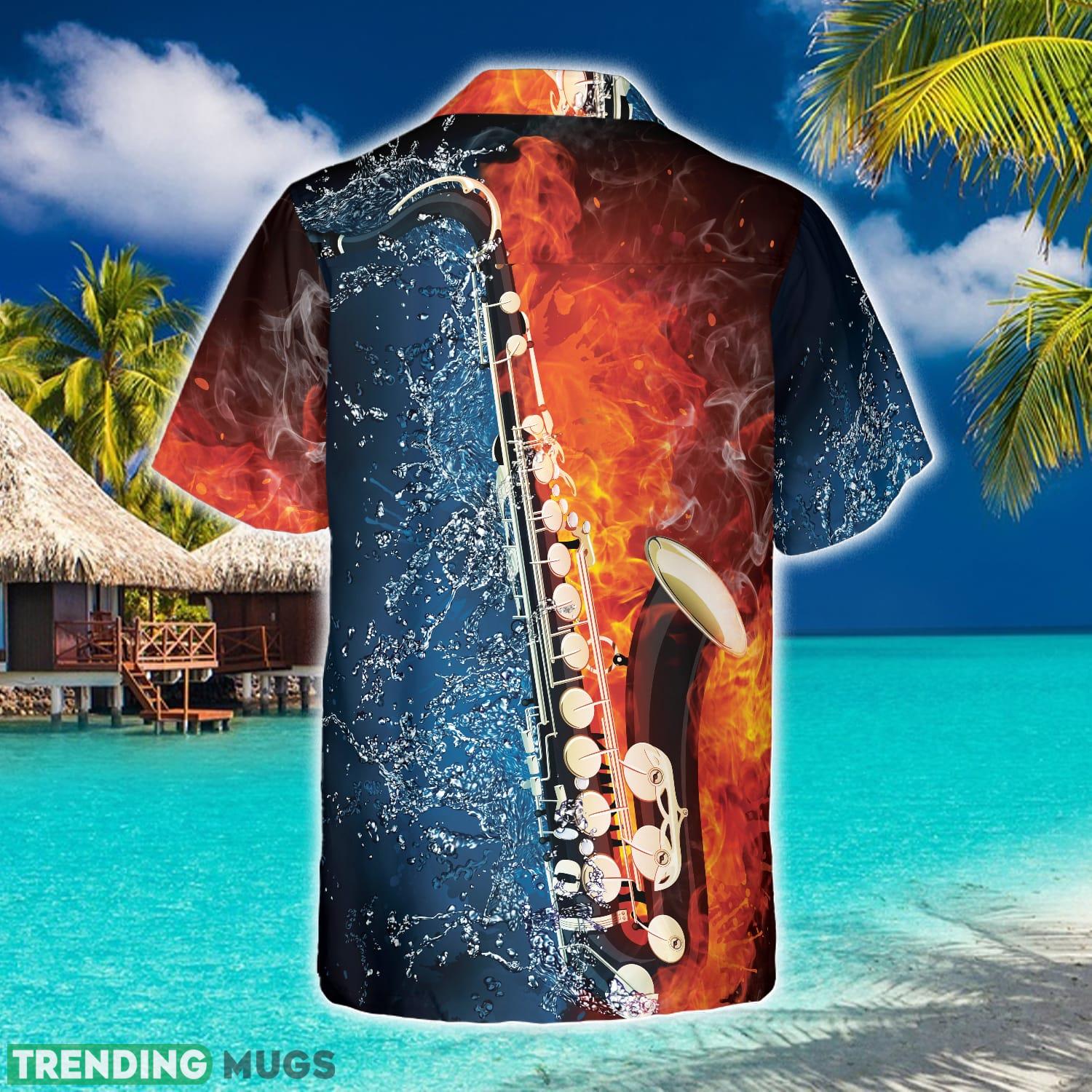 Saxophone With Water And Flame Hawaiian Shirt Idea Summer Gift For Men And Women Hawaiian Shirt Saxophone With Water And Flame Hawaiian Shirt Idea Summer Gift For Men And Women Hawaiian Shirt