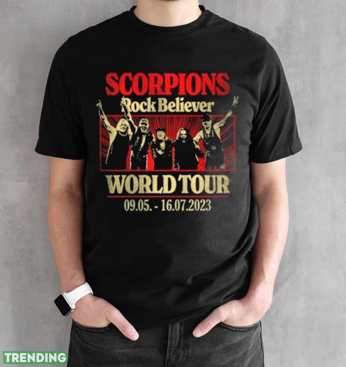 Scorpions Rock Believer World Tour 2023 Photo Shirt Dark Shirt Scorpions Rock Believer World Tour 2023 Photo Shirt Dark Shirt