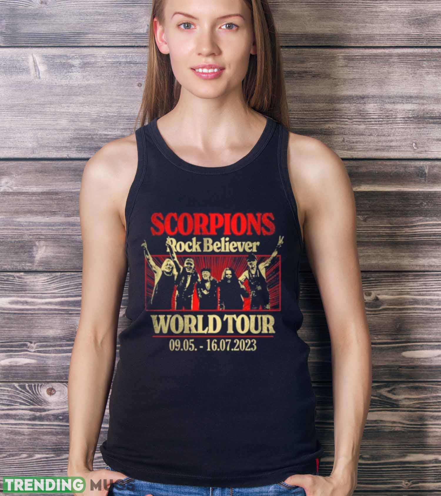 Scorpions Rock Believer World Tour 2023 Photo Shirt Dark Shirt Scorpions Rock Believer World Tour 2023 Photo Shirt Dark Shirt