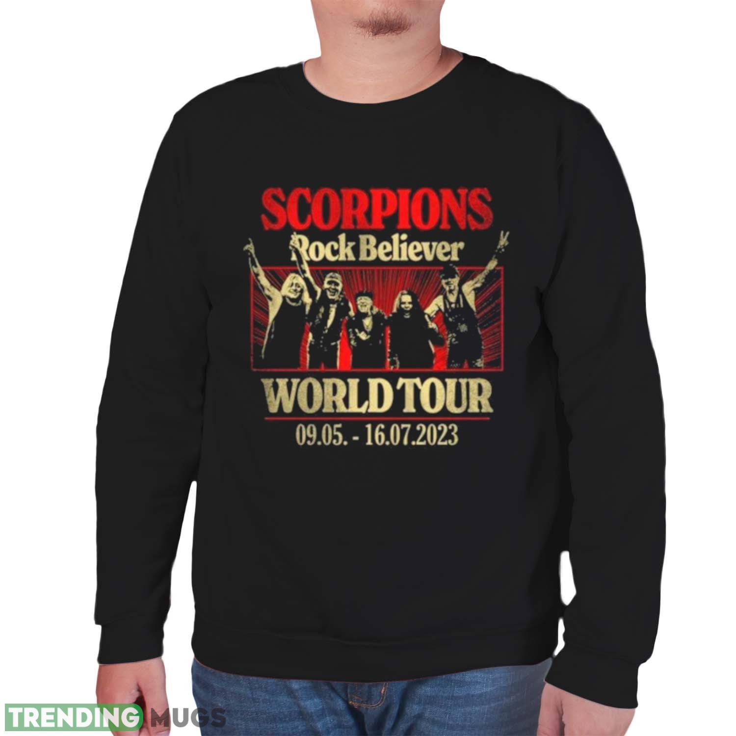 Scorpions Rock Believer World Tour 2023 Photo Shirt Dark Shirt Scorpions Rock Believer World Tour 2023 Photo Shirt Dark Shirt