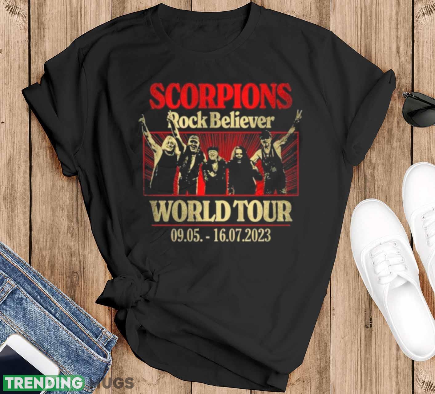 Scorpions Rock Believer World Tour 2023 Photo Shirt - Black T-Shirt Scorpions Rock Believer World Tour 2023 Photo Shirt - Black T-Shirt