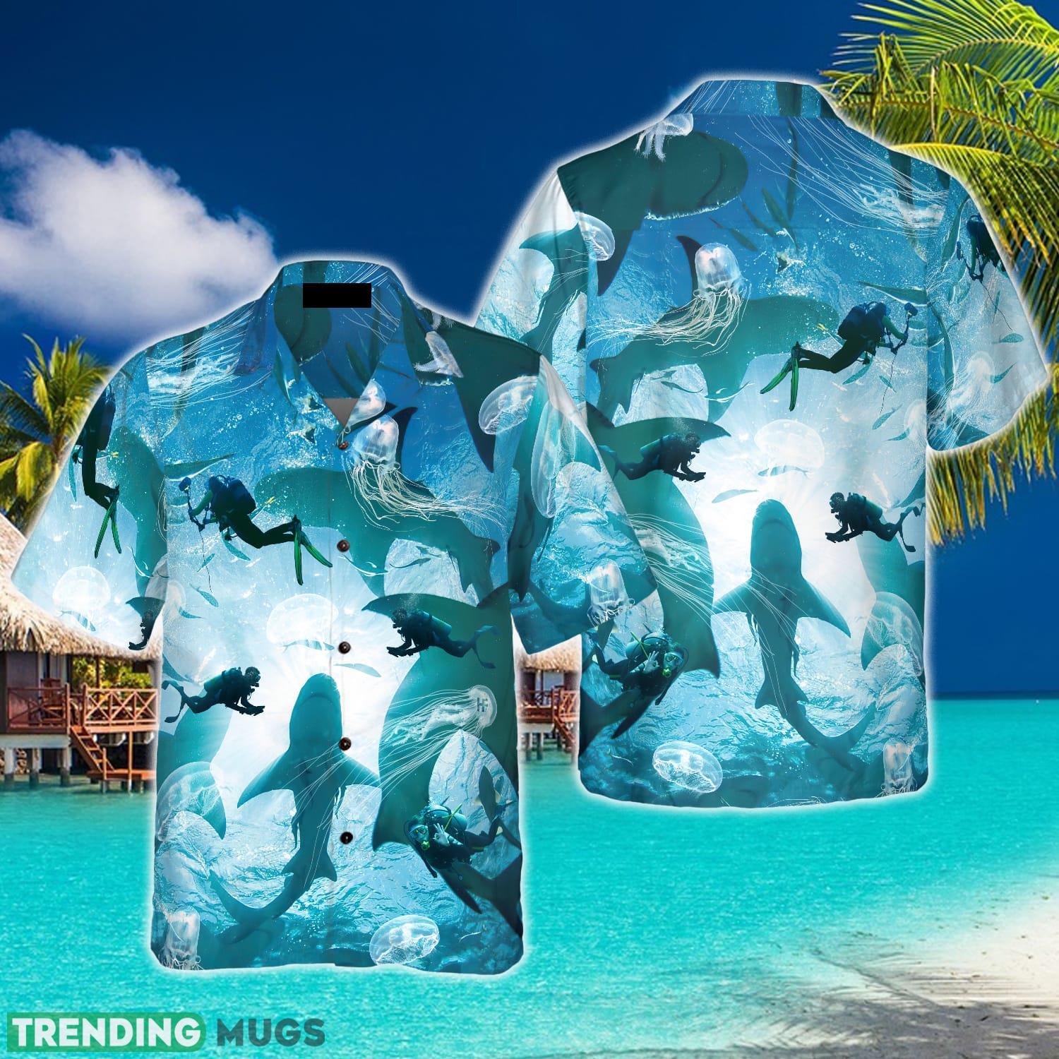 Scuba Diving With Sharks Hawaiian Shirt Idea Summer Gift For Men And Women - Scuba Diving With Sharks Hawaiian Shirt_1