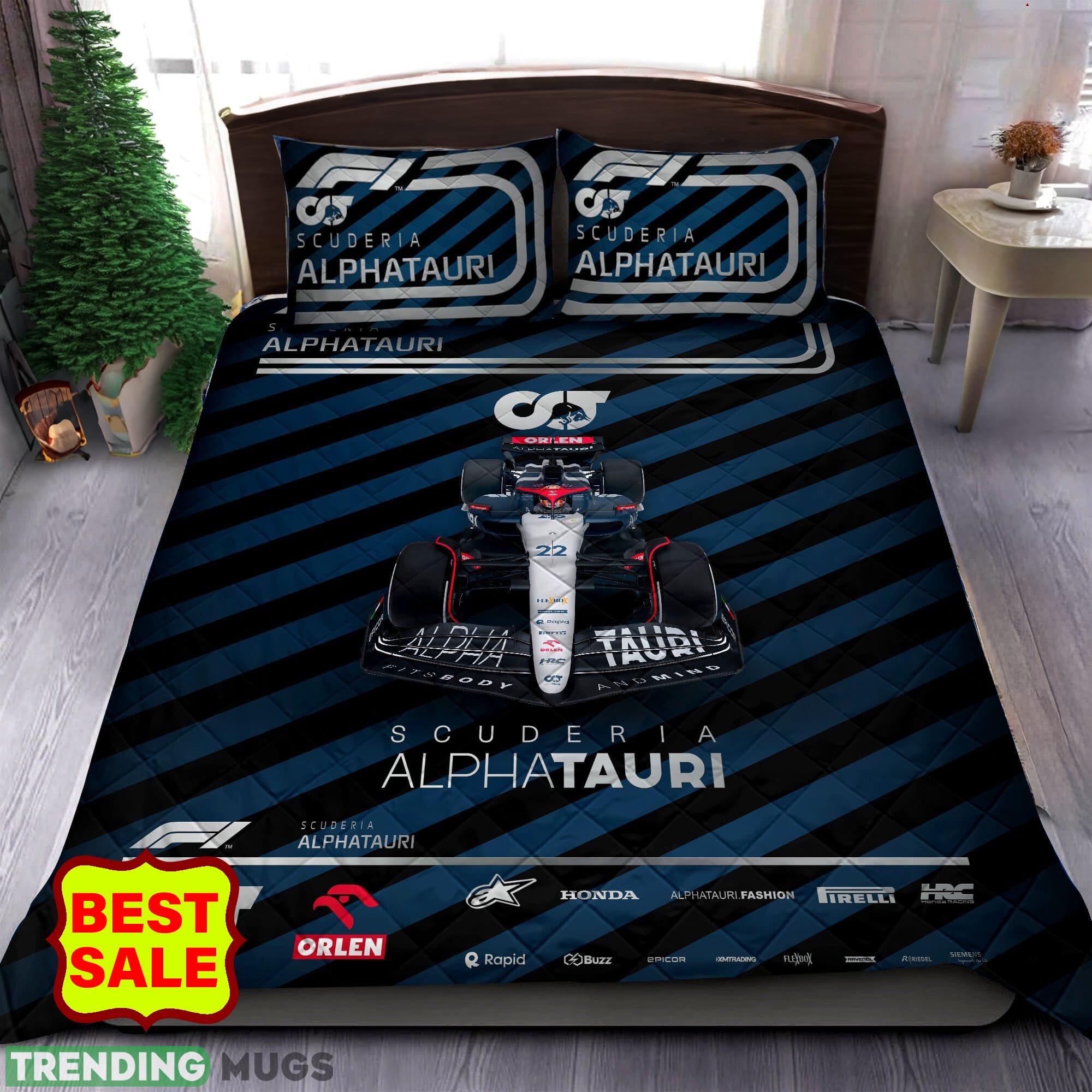 Scuderia AlphaTauri Big Logo Christmas Quilt Sets Comfort Full Size King Queen Twin - Scuderia AlphaTauri Quilt Set_1 Scuderia AlphaTauri Big Logo Christmas Quilt Sets Comfort Full Size King Queen Twin - Scuderia AlphaTauri Quilt Set_1