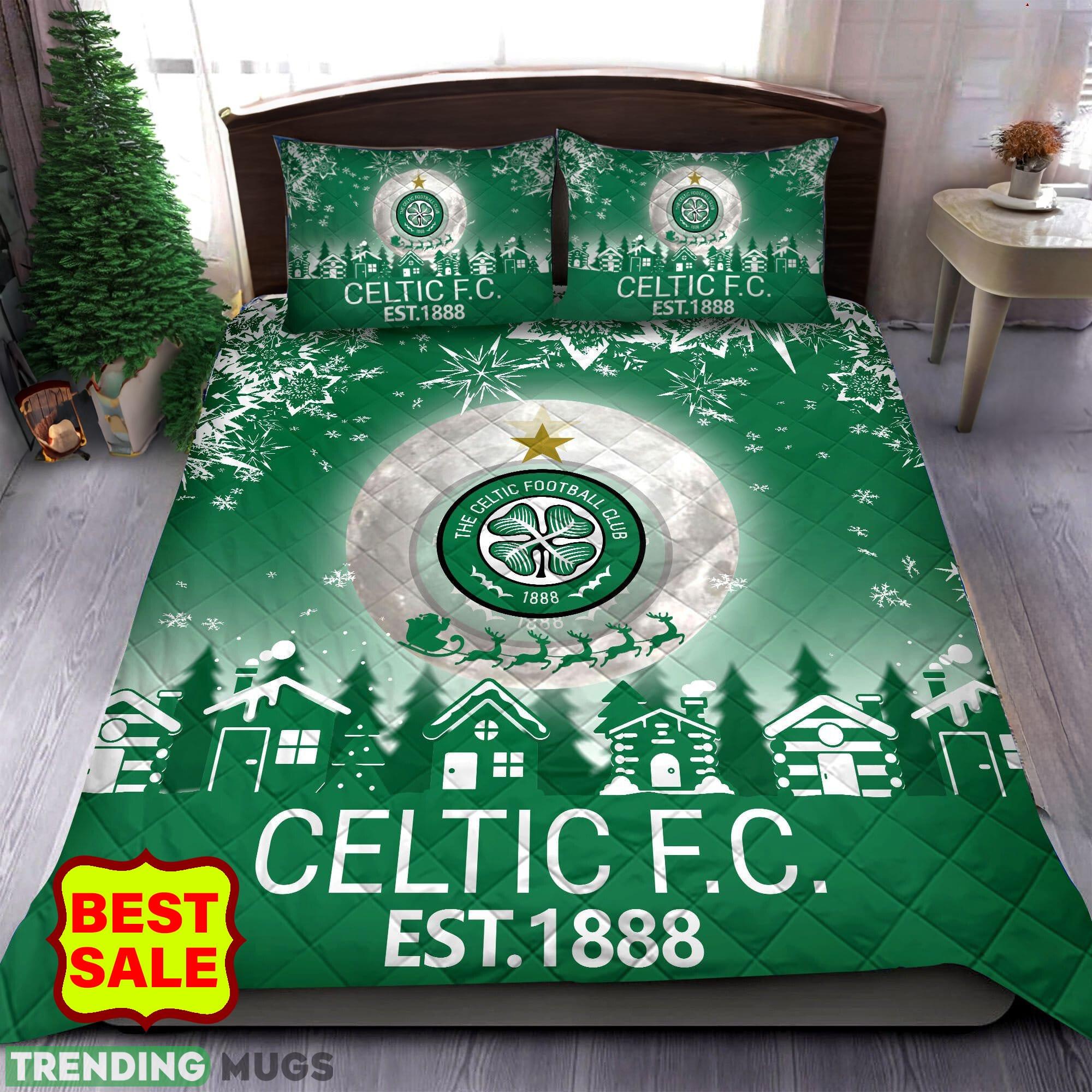 SPFL Celtic FC Big Logo Christmas Green Quilt Sets Comfort Full Size King Queen Twin - SPFL Celtic FC Quilt Set_1 SPFL Celtic FC Big Logo Christmas Green Quilt Sets Comfort Full Size King Queen Twin - SPFL Celtic FC Quilt Set_1
