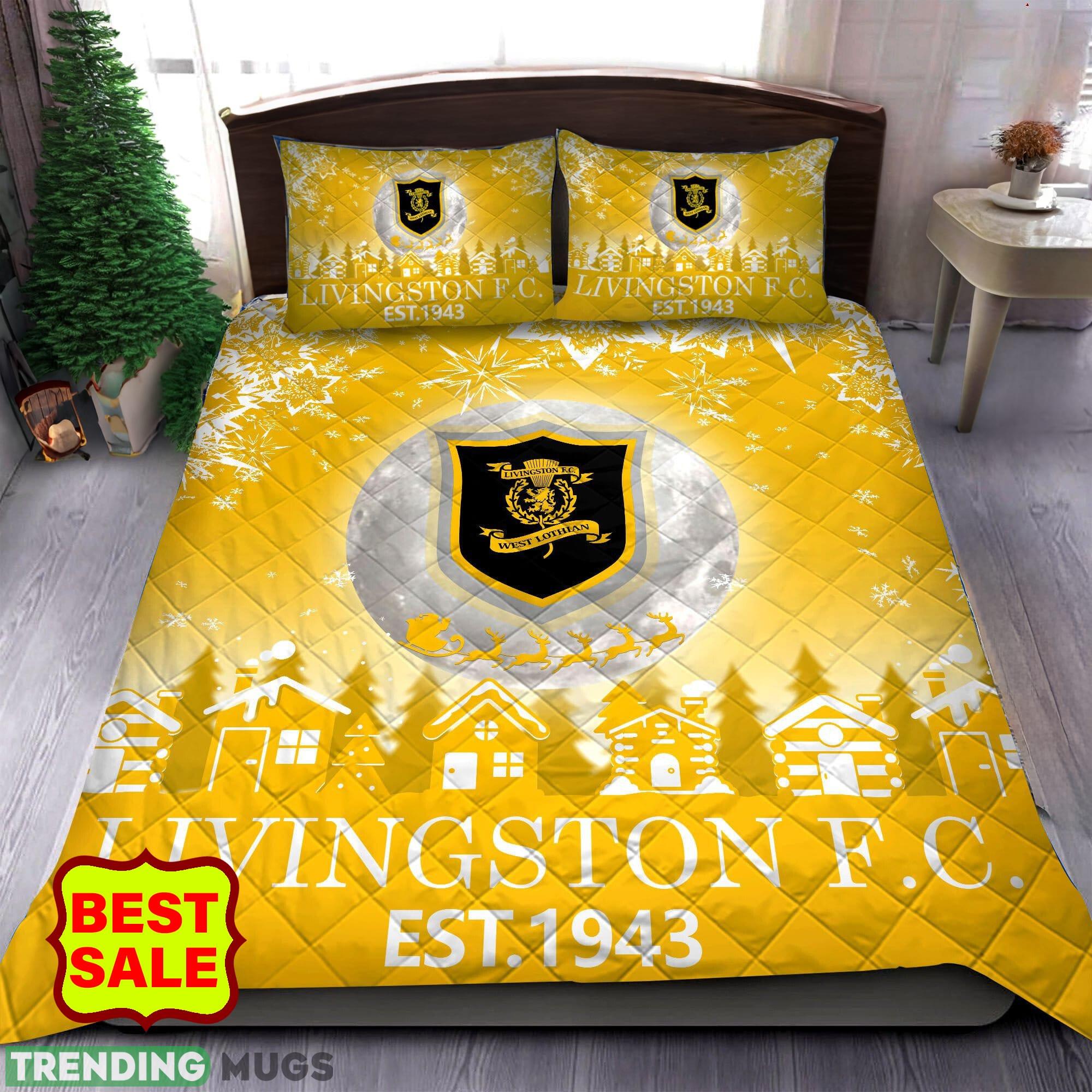 SPFL Livingston FC Big Logo Christmas Quilt Sets Yellow Full Size King Queen Twin - SPFL Livingston FC Quilt Set_1 SPFL Livingston FC Big Logo Christmas Quilt Sets Yellow Full Size King Queen Twin - SPFL Livingston FC Quilt Set_1