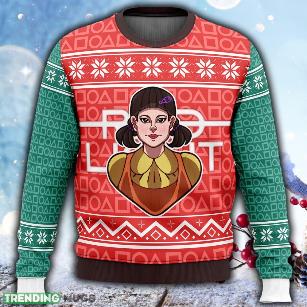 Squid Game Red Light Green Light Doll Ugly Christmas 3D Sweater For Men And Women Gift Christmas - Squid Game Red Light Green Light Doll Ugly Christmas Sweater_1 Squid Game Red Light Green Light Doll Ugly Christmas 3D Sweater For Men And Women Gift Christmas - Squid Game Red Light Green Light Doll Ugly Christmas Sweater_1