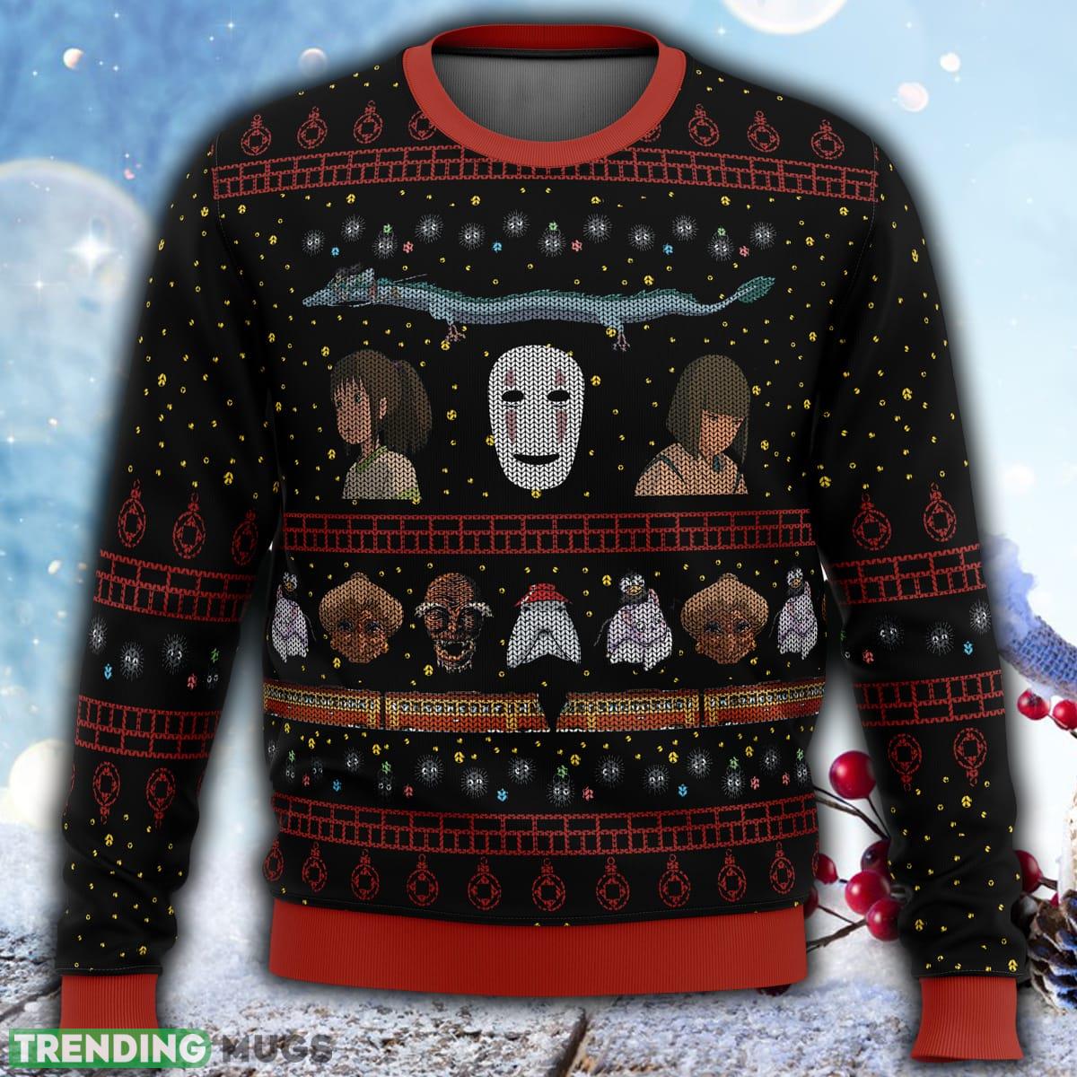 Studio Ghibli No Face Spirited Away Ugly Christmas 3D Sweater For Men And Women Gift Christmas - Studio Ghibli No Face Spirited Away Ugly Christmas Sweater Studio Ghibli No Face Spirited Away Ugly Christmas 3D Sweater For Men And Women Gift Christmas - Studio Ghibli No Face Spirited Away Ugly Christmas Sweater