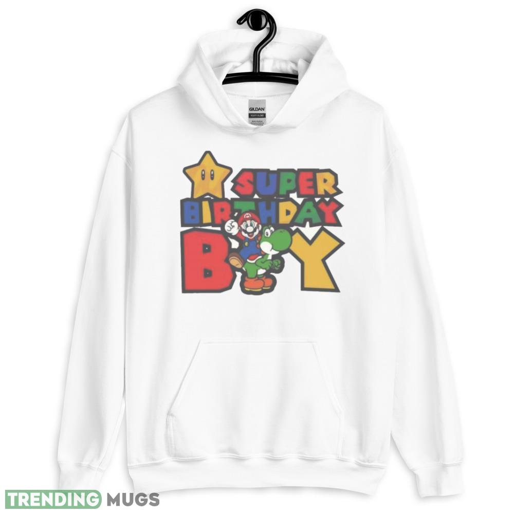 Super Birthday Boy SVG Super Mario Shirt - 18500 Unisex Heavy Blend Hooded Sweatshirt-1