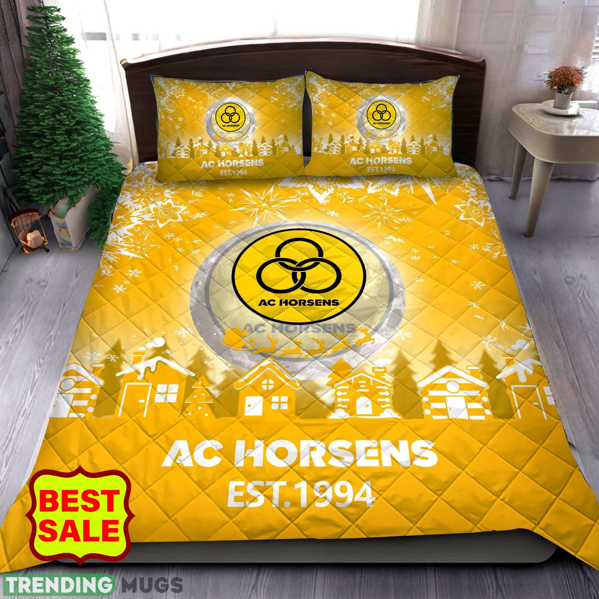 Superliga Danish 1st Division AC Horsens Big Logo Christmas Quilt Sets Yellow Full Size King Queen Twin - Superliga Danish 1st Division AC Horsens Quilt Set_1 Superliga Danish 1st Division AC Horsens Big Logo Christmas Quilt Sets Yellow Full Size King Queen Twin - Superliga Danish 1st Division AC Horsens Quilt Set_1
