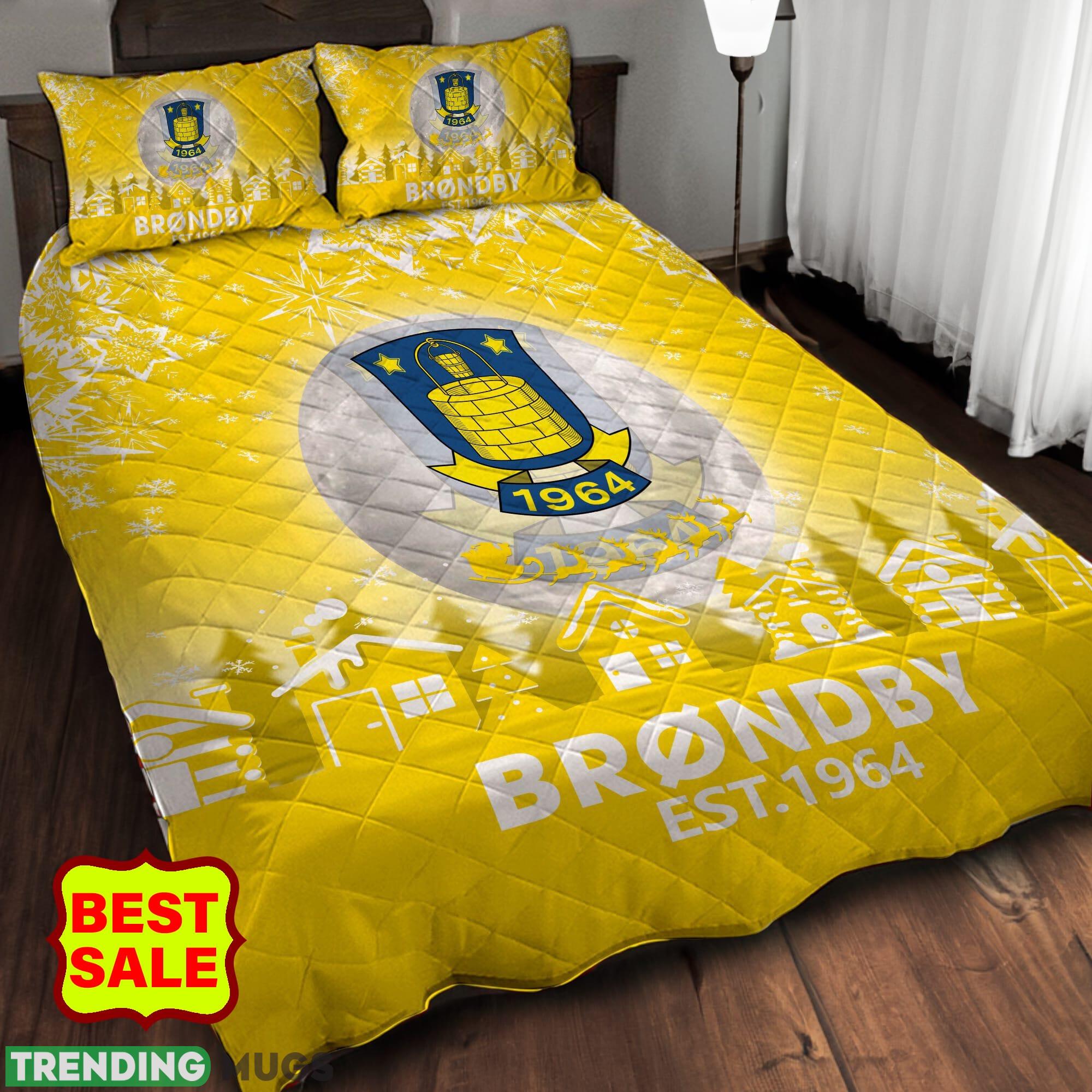 Superliga Danish 1st Division Brøndby IF Big Logo Christmas Quilt Sets Yellow Full Size King Queen Twin Quilt Set Superliga Danish 1st Division Brøndby IF Big Logo Christmas Quilt Sets Yellow Full Size King Queen Twin Quilt Set