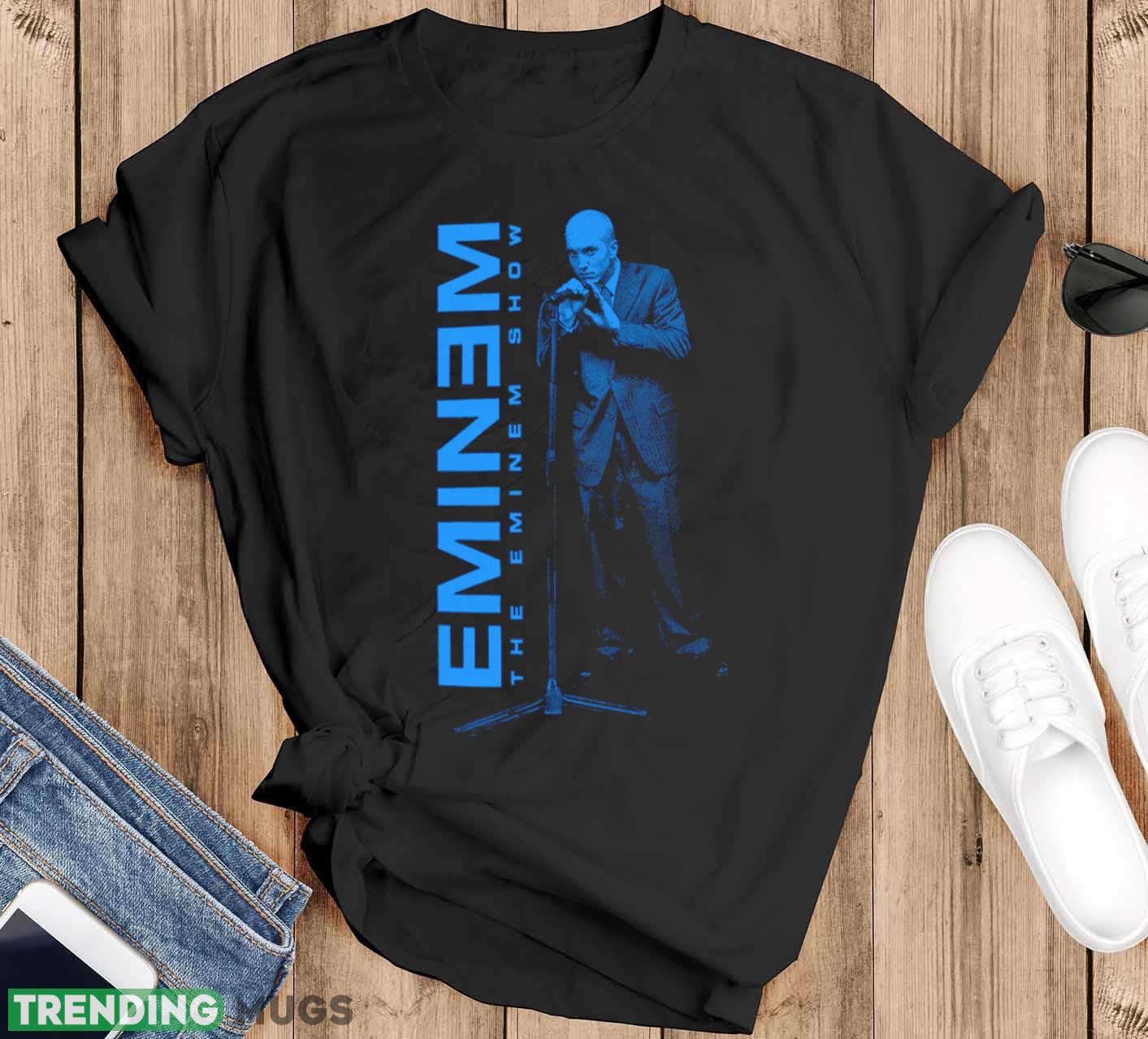 the Eminem Show On The Mic Shirt - Black T-Shirt the Eminem Show On The Mic Shirt - Black T-Shirt
