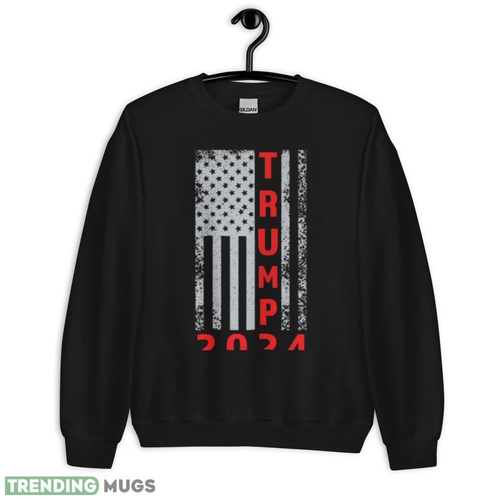 Trump 2024 American Flag USA Gift Black T Shirt - 18000 Unisex Heavy Blend Crewneck Sweatshirt Trump 2024 American Flag USA Gift Black T Shirt - 18000 Unisex Heavy Blend Crewneck Sweatshirt
