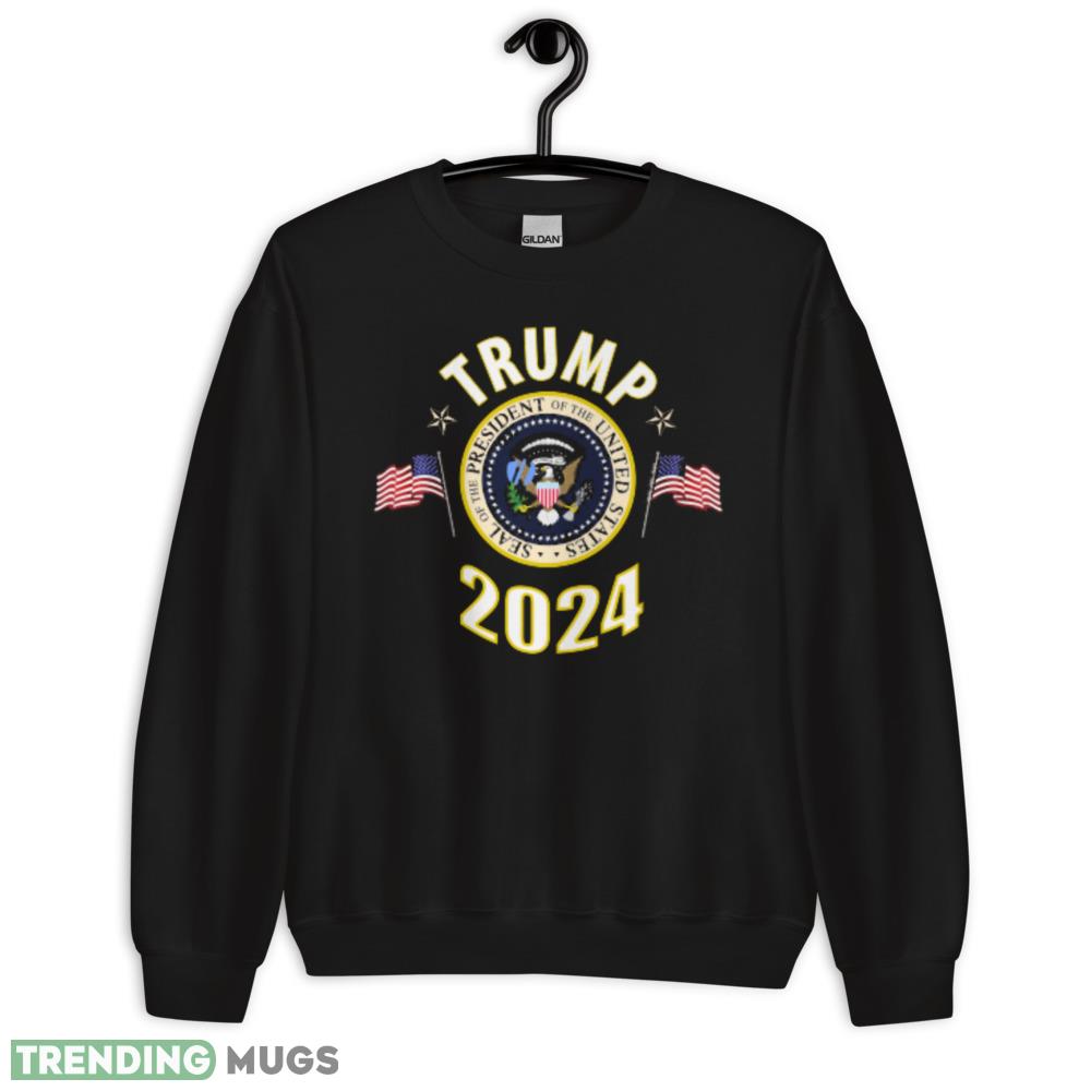 Trump 2024 Presidential Seal Design Black T Shirt - 18000 Unisex Heavy Blend Crewneck Sweatshirt Trump 2024 Presidential Seal Design Black T Shirt - 18000 Unisex Heavy Blend Crewneck Sweatshirt