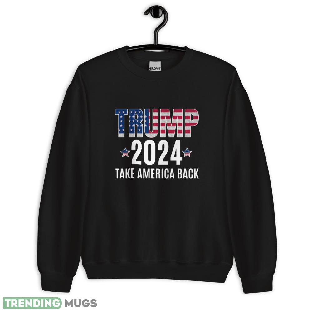 Trump 2024 take america back Design 1 Black T Shirt - 18000 Unisex Heavy Blend Crewneck Sweatshirt
