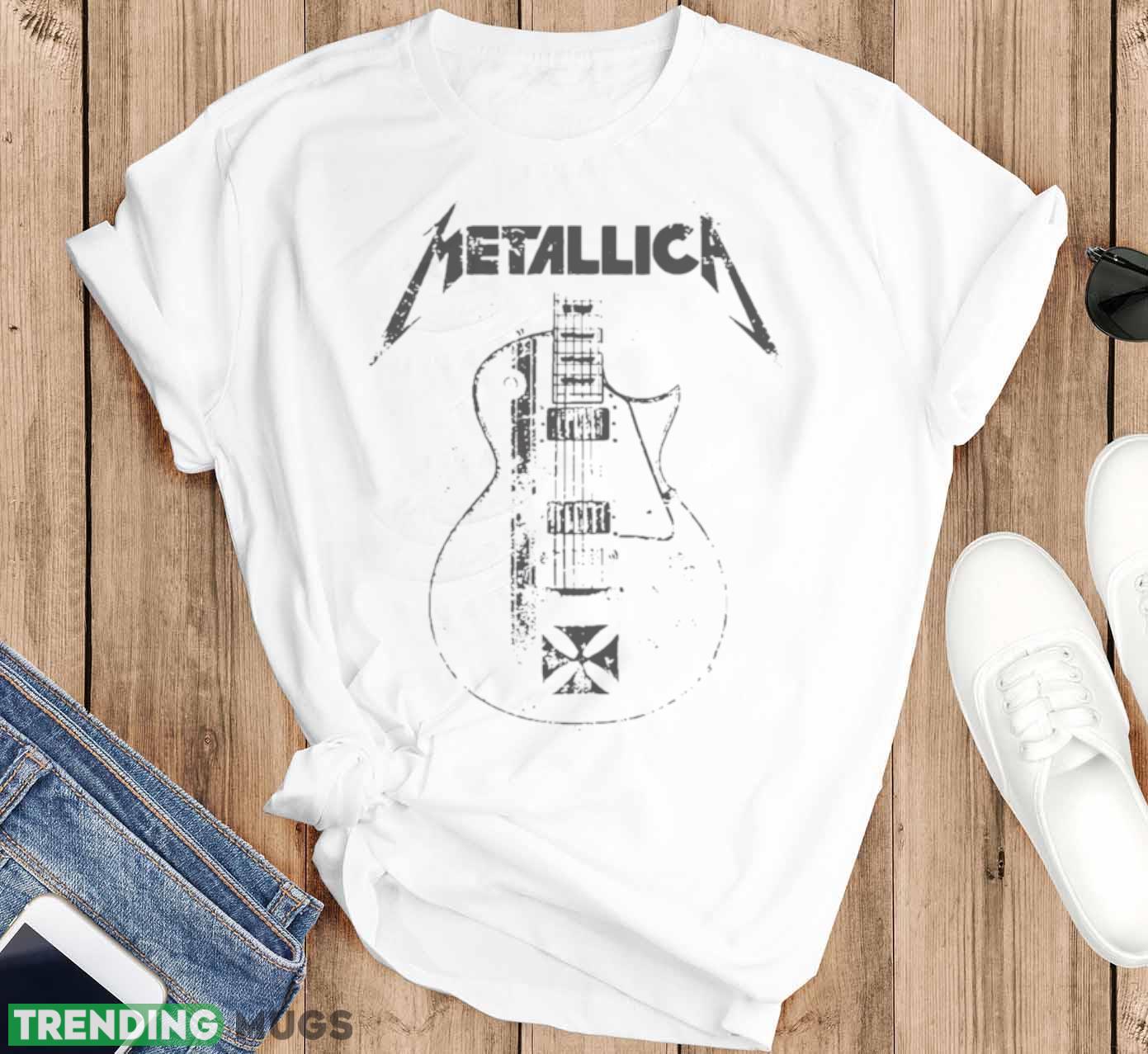 Vintage Metallica Band Guitar Shirt Light Shirt Vintage Metallica Band Guitar Shirt Light Shirt