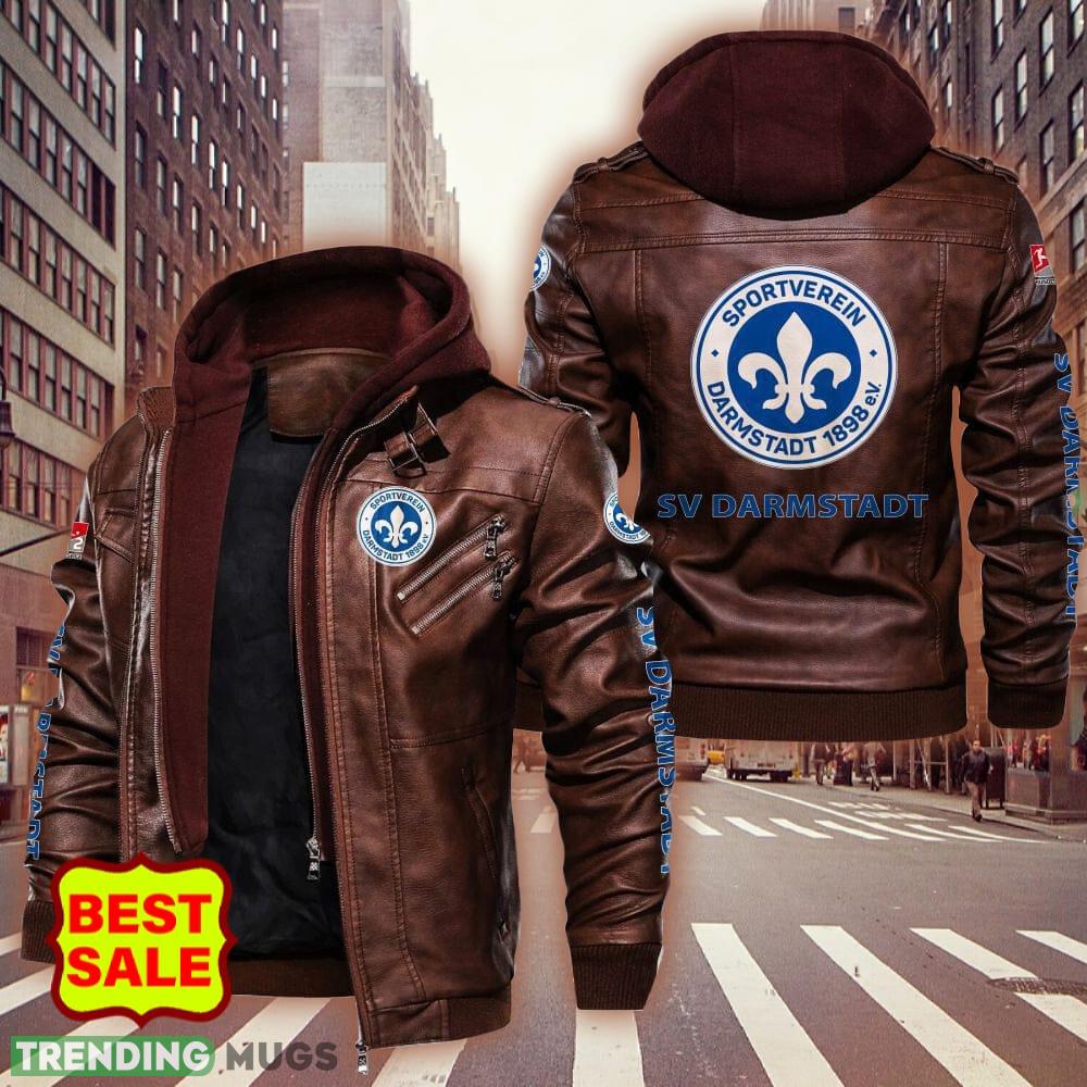 2 Bundesliga Darmstadt 98 Big Logo Brown And Black Leather Jacket Men Women 2D Leather Jacket 2 Bundesliga Darmstadt 98 Big Logo Brown And Black Leather Jacket Men Women 2D Leather Jacket