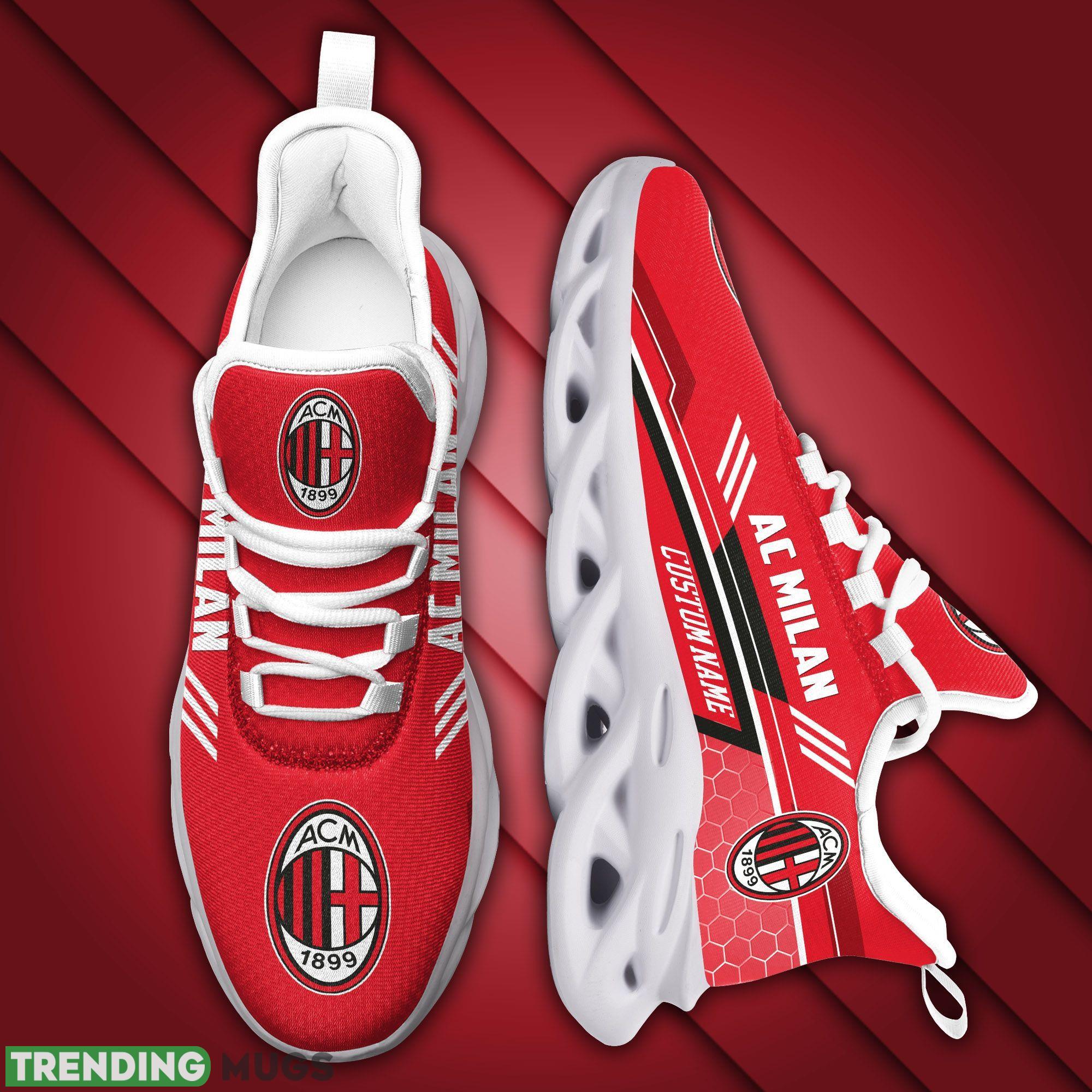 AC Milan Logo Running Sneaker Custom Name Max Soul Shoes Max Soul AC Milan Logo Running Sneaker Custom Name Max Soul Shoes Max Soul