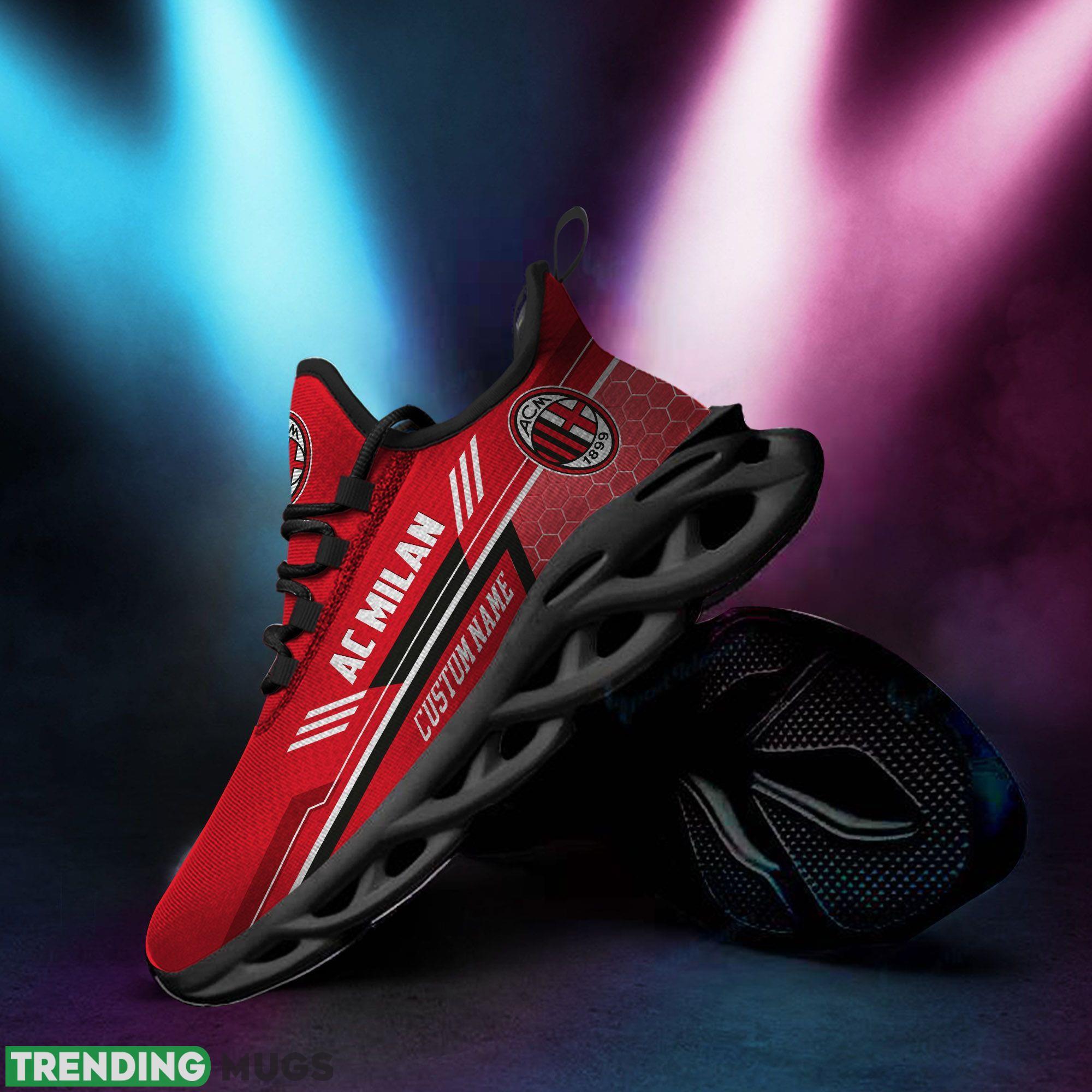 AC Milan Logo Running Sneaker Custom Name Max Soul Shoes Max Soul AC Milan Logo Running Sneaker Custom Name Max Soul Shoes Max Soul