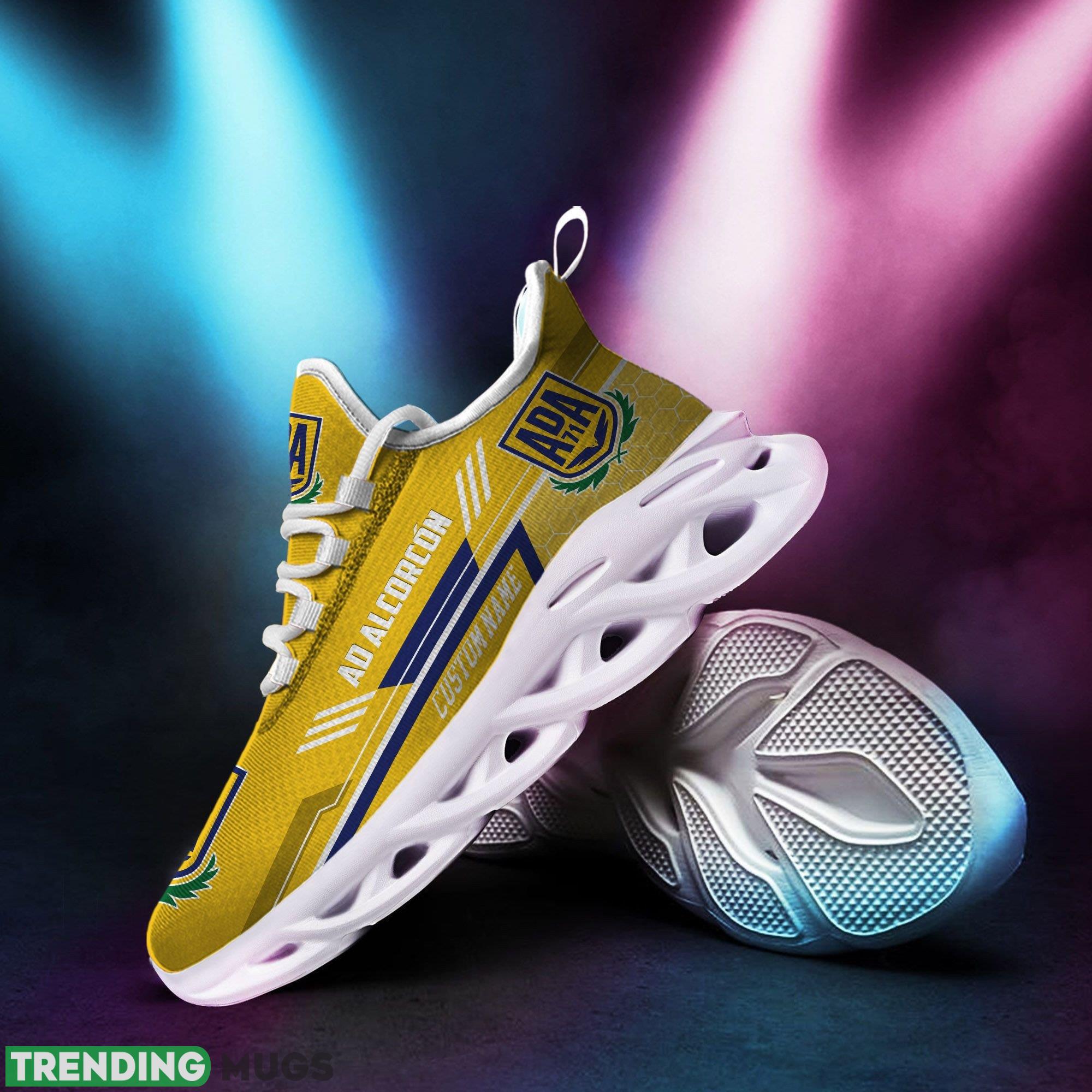 AD Alcorcon Logo Running Sneaker Custom Name Max Soul Shoes In Yellow - AD Alcorcon Logo Pattern Custom Name 3D Max Soul Sneaker Shoes In Yellow_1 AD Alcorcon Logo Running Sneaker Custom Name Max Soul Shoes In Yellow - AD Alcorcon Logo Pattern Custom Name 3D Max Soul Sneaker Shoes In Yellow_1
