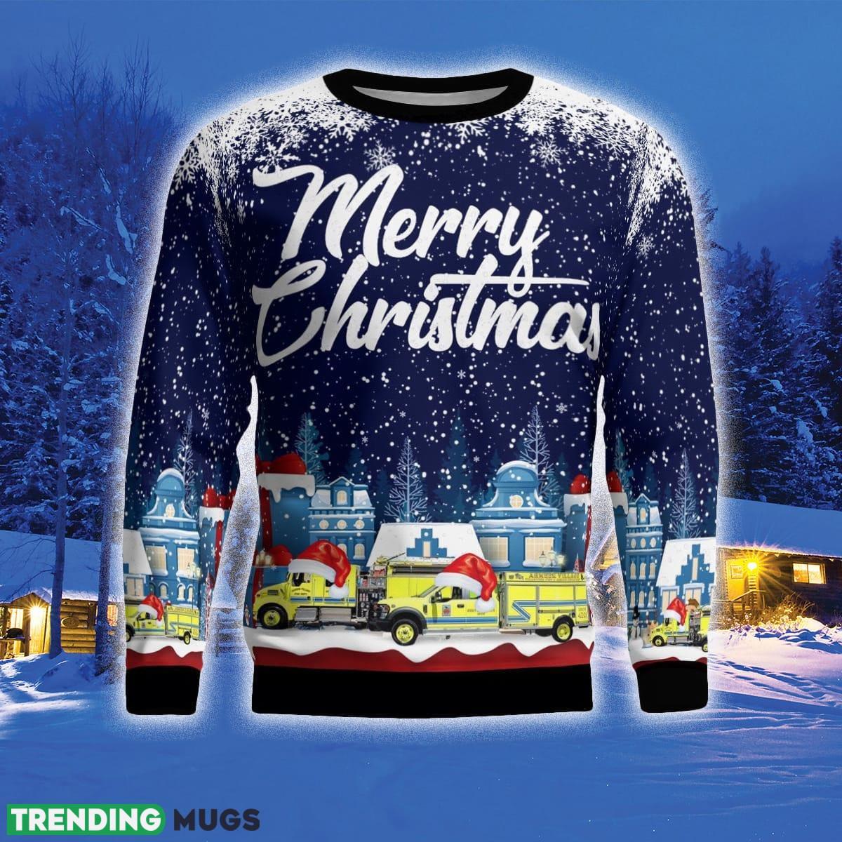 Ahmeek Michigan Ahmeek Village Volunteer Fire & Rescue Department Gift For Ugly Christmas 3D Sweater Ahmeek Michigan Ahmeek Village Volunteer Fire & Rescue Department Gift For Ugly Christmas 3D Sweater