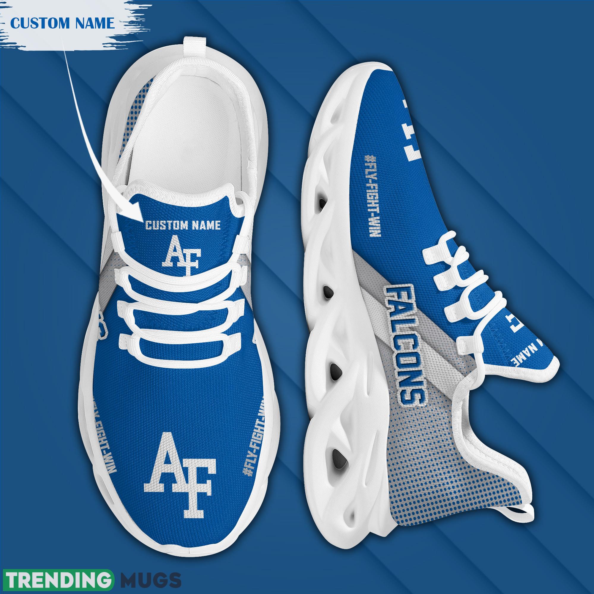 Air Force Falcons Logo Custom Name Running Sneaker Max Soul Shoes In Blue And Gray Max Soul Air Force Falcons Logo Custom Name Running Sneaker Max Soul Shoes In Blue And Gray Max Soul