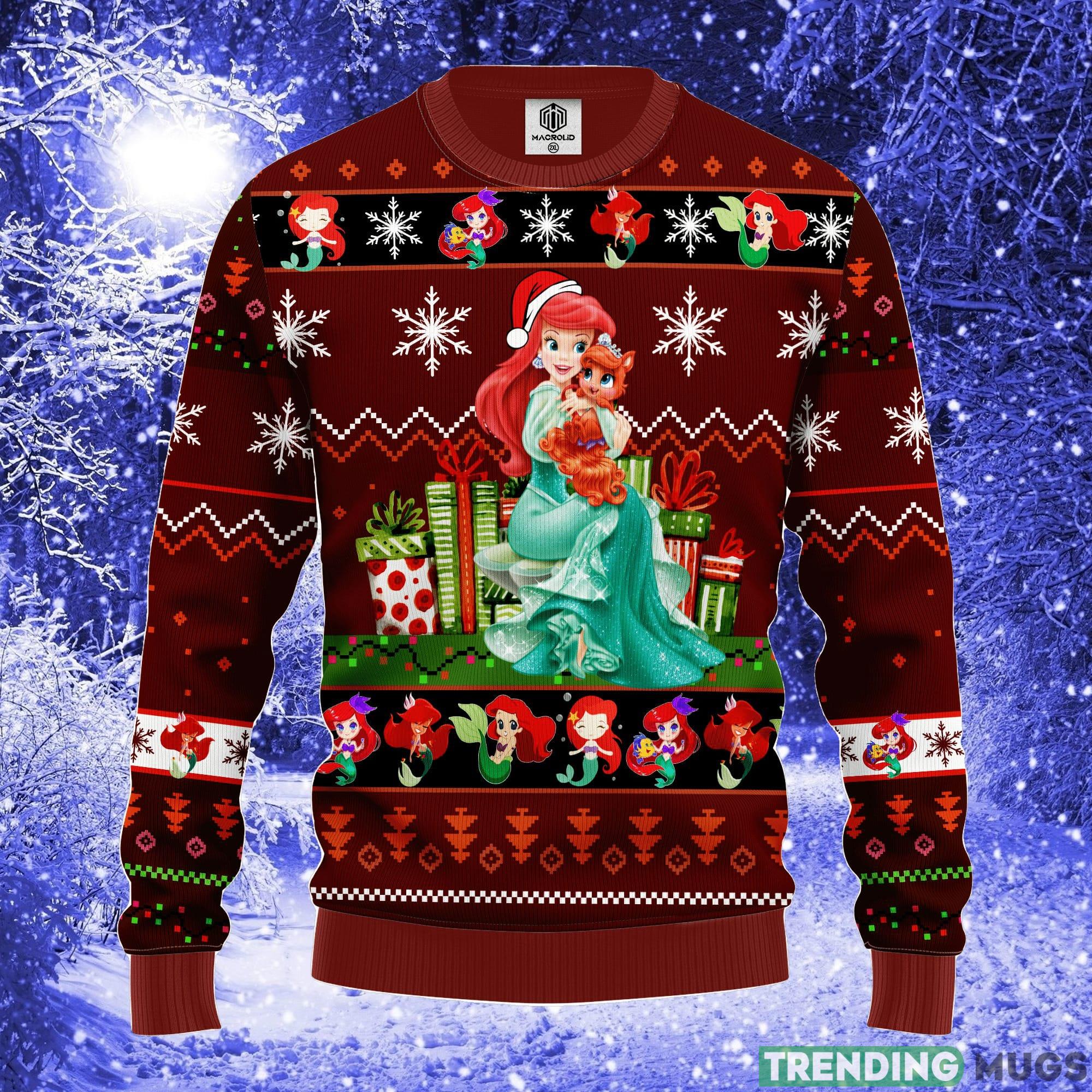 Airel Mermaid Red Brown Thanksgiving Women Mens Ugly Christmas Sweater - Airel Mermaid Ugly Christmas Sweater Red Brown Amazing Gift Idea Thanksgiving Gift Airel Mermaid Red Brown Thanksgiving Women Mens Ugly Christmas Sweater - Airel Mermaid Ugly Christmas Sweater Red Brown Amazing Gift Idea Thanksgiving Gift