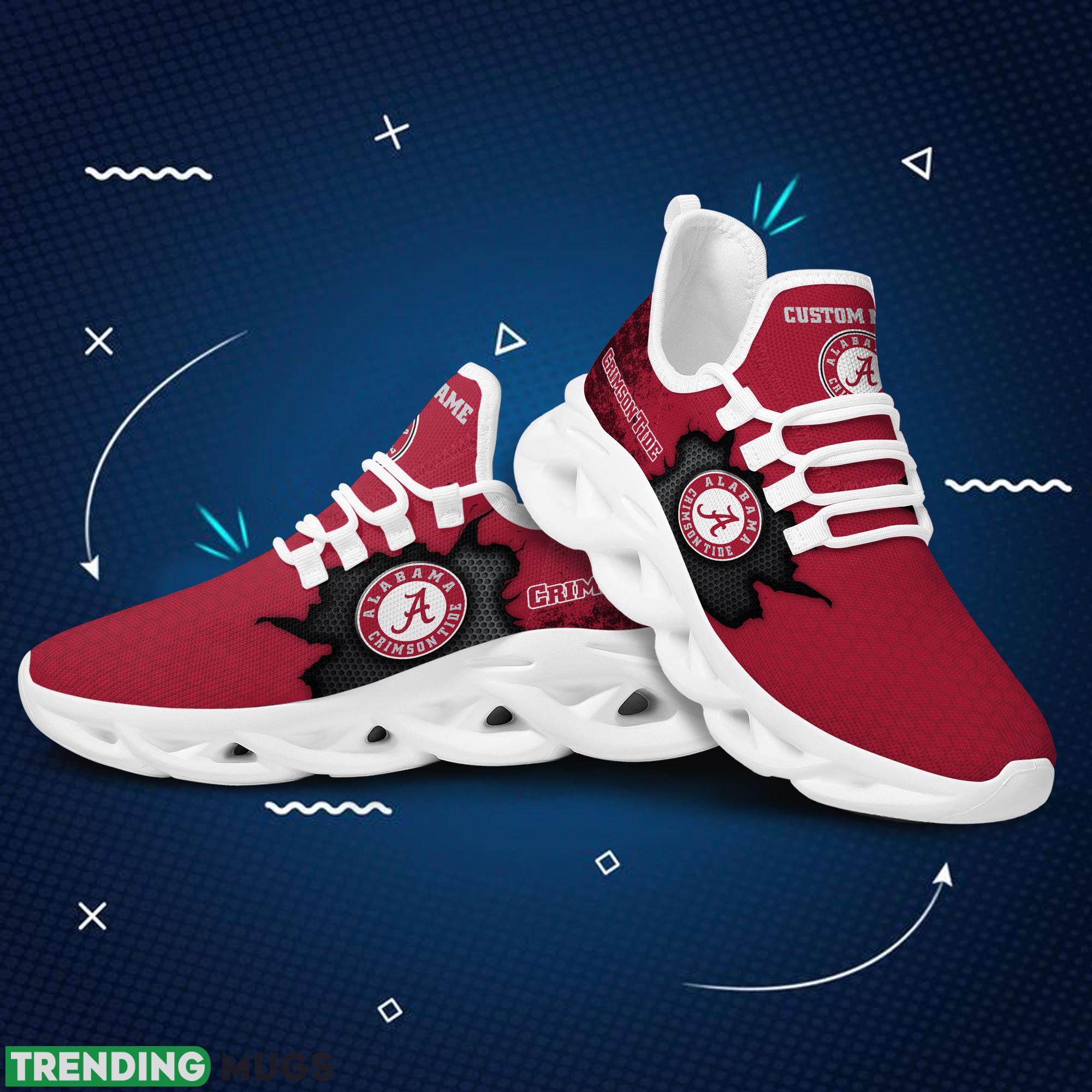 Alabama Crimson Tide Cracked Design Running Sneaker Custom Name Max Soul Shoes Max Soul Alabama Crimson Tide Cracked Design Running Sneaker Custom Name Max Soul Shoes Max Soul