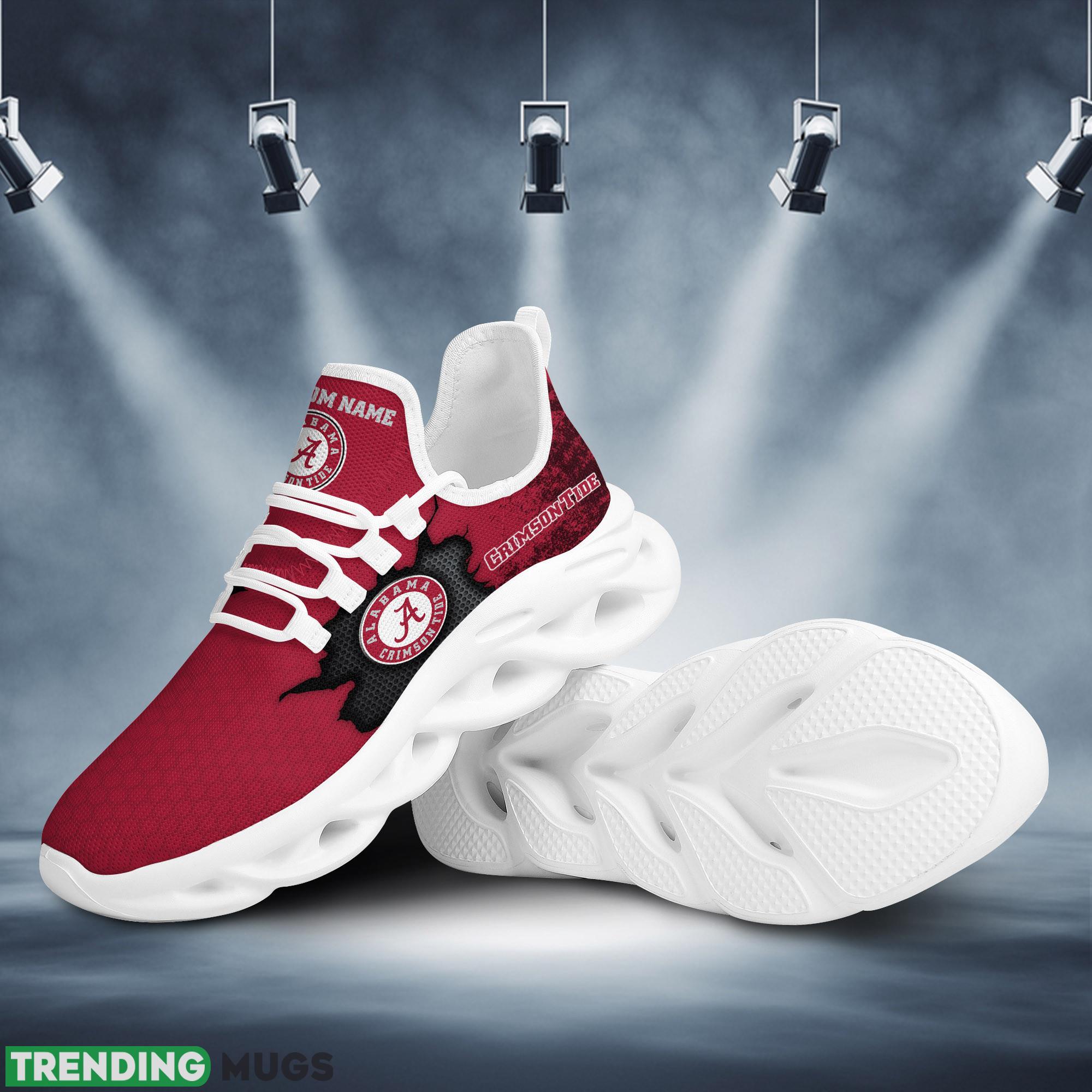 Alabama Crimson Tide Cracked Design Running Sneaker Custom Name Max Soul Shoes Max Soul Alabama Crimson Tide Cracked Design Running Sneaker Custom Name Max Soul Shoes Max Soul