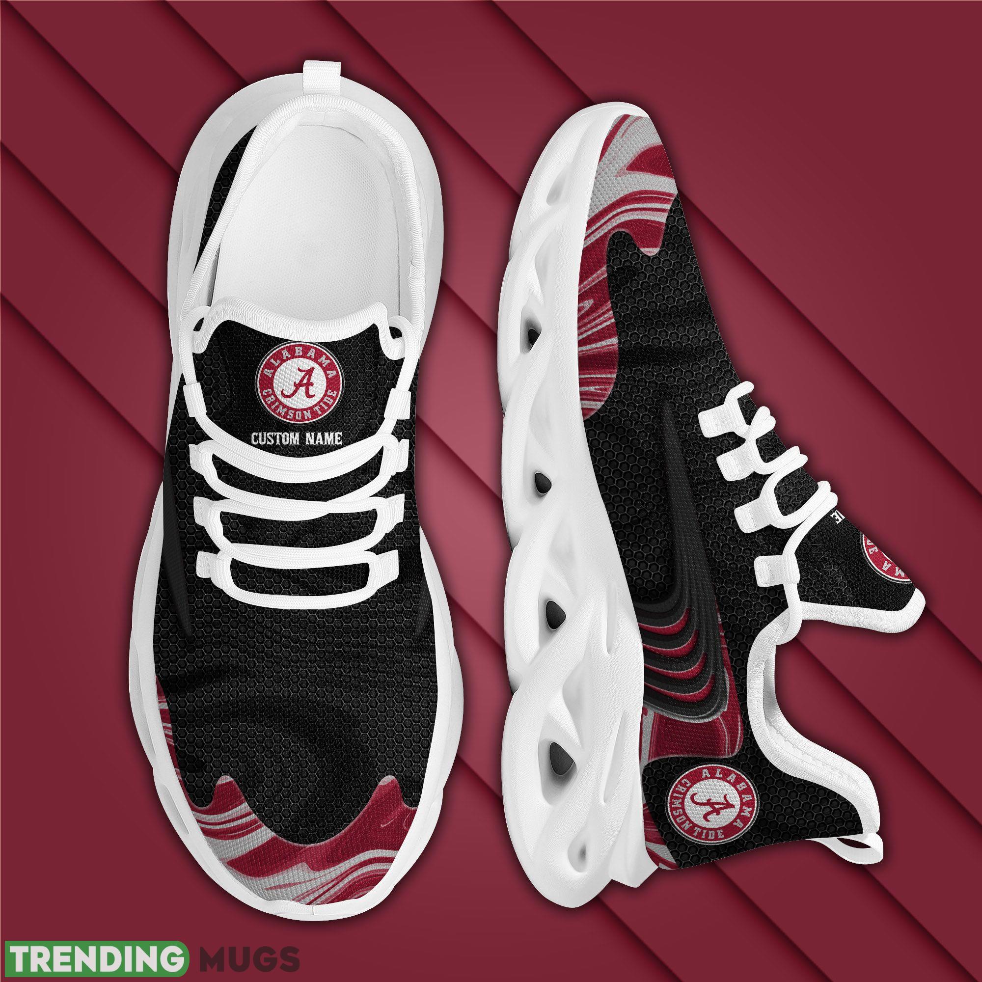 Alabama Crimson Tide Logo Custom Name Running Sneaker Max Soul Shoes In Black Max Soul Alabama Crimson Tide Logo Custom Name Running Sneaker Max Soul Shoes In Black Max Soul
