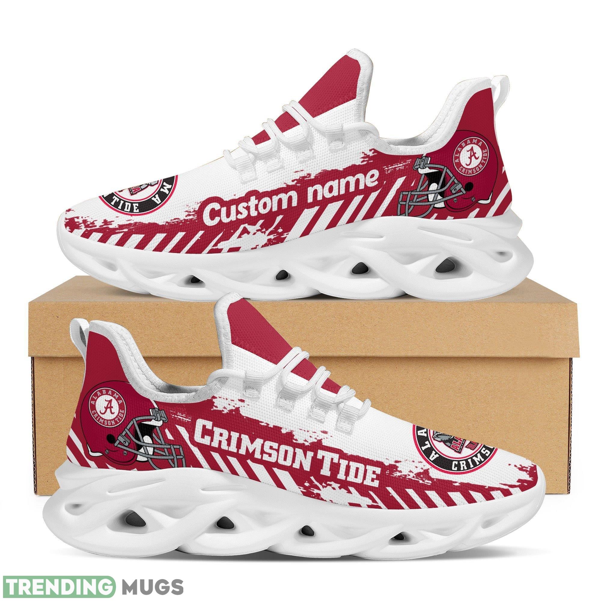 Alabama Crimson Tide Logo Helmet And Stripe Running Sneaker Custom Name Max Soul Shoes - Alabama Crimson Tide Logo Helmet And Stripe Pattern Custom Name 3D Max Soul Sneaker Shoes_1 Alabama Crimson Tide Logo Helmet And Stripe Running Sneaker Custom Name Max Soul Shoes - Alabama Crimson Tide Logo Helmet And Stripe Pattern Custom Name 3D Max Soul Sneaker Shoes_1