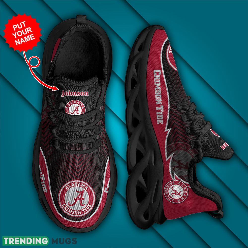 Alabama Crimson Tide Logo Running Sneaker Custom Name Max Soul Shoes In Red Black Max Soul Alabama Crimson Tide Logo Running Sneaker Custom Name Max Soul Shoes In Red Black Max Soul