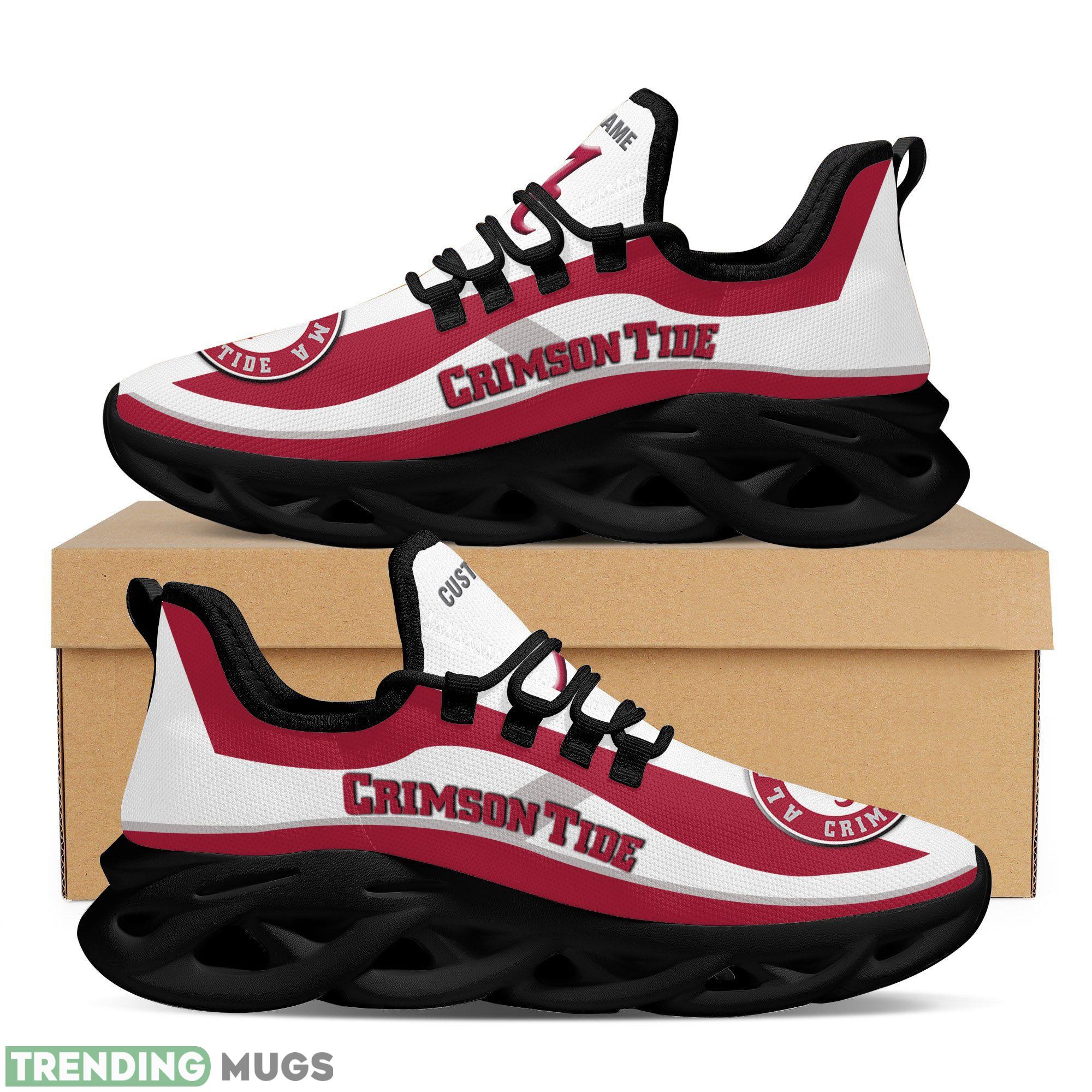 Alabama Crimson Tide Logo Running Sneaker Custom Name Max Soul Shoes In Red White Max Soul Alabama Crimson Tide Logo Running Sneaker Custom Name Max Soul Shoes In Red White Max Soul