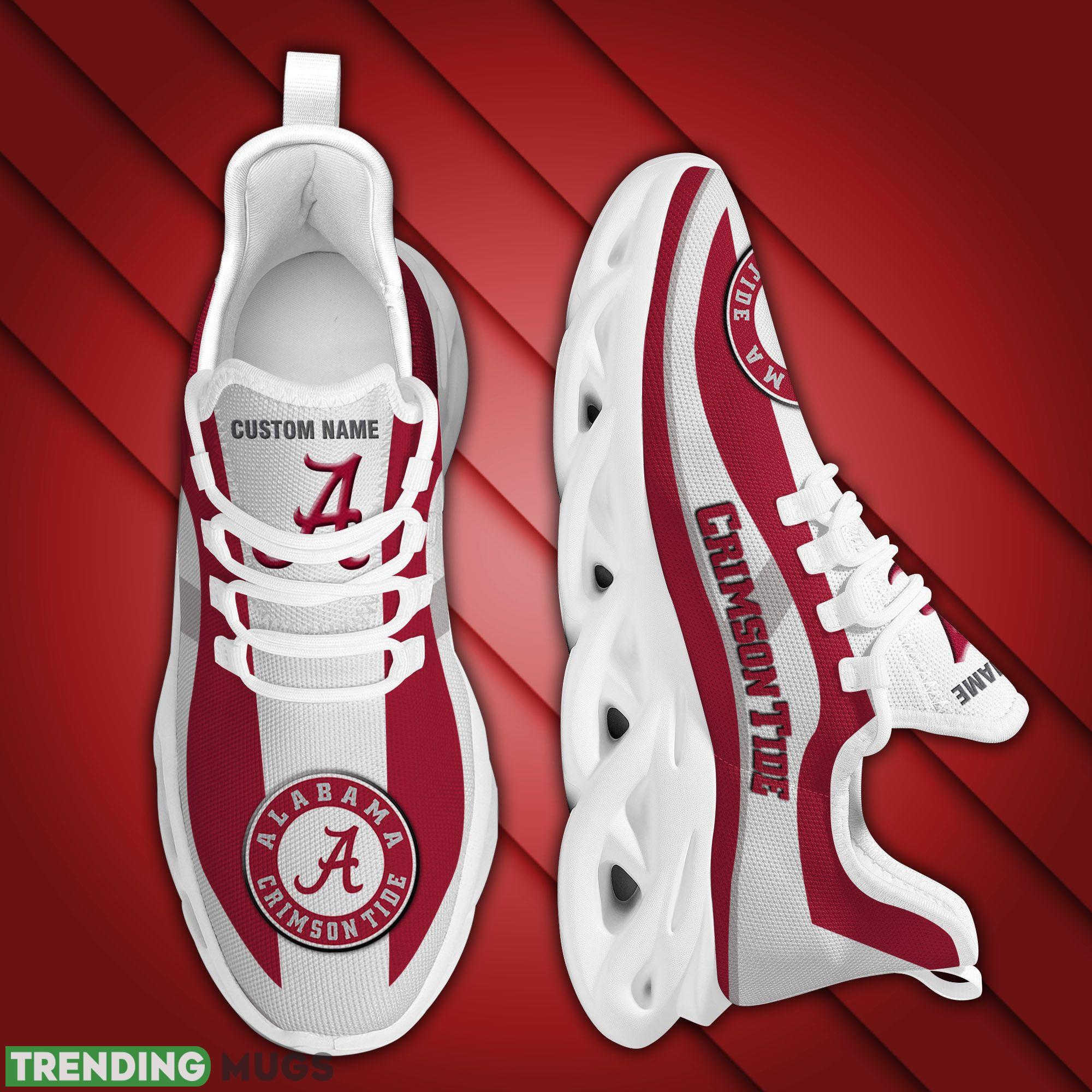 Alabama Crimson Tide Logo Running Sneaker Custom Name Max Soul Shoes In Red White Max Soul Alabama Crimson Tide Logo Running Sneaker Custom Name Max Soul Shoes In Red White Max Soul