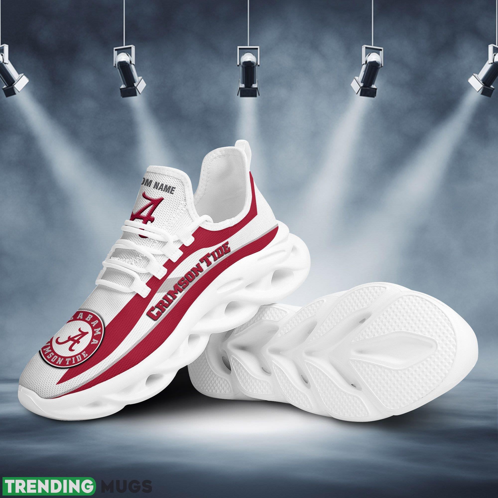 Alabama Crimson Tide Logo Running Sneaker Custom Name Max Soul Shoes In Red White - Alabama Crimson Tide Logo Pattern Custom Name 3D Max Soul Sneaker Shoes In Red White_1 Alabama Crimson Tide Logo Running Sneaker Custom Name Max Soul Shoes In Red White - Alabama Crimson Tide Logo Pattern Custom Name 3D Max Soul Sneaker Shoes In Red White_1