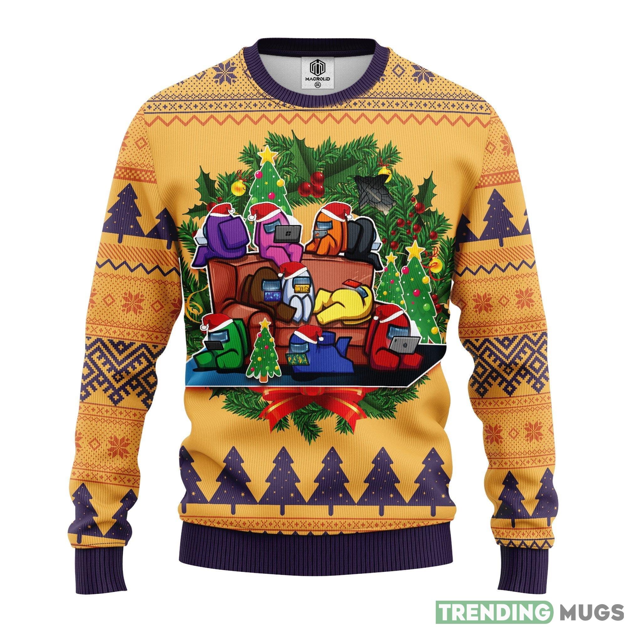 Among Us Yellow Thanksgiving Women Mens Ugly Christmas Sweater - Among Us Yellow Ugly Christmas Sweater Amazing Gift Idea Thanksgiving Gift_1 Among Us Yellow Thanksgiving Women Mens Ugly Christmas Sweater - Among Us Yellow Ugly Christmas Sweater Amazing Gift Idea Thanksgiving Gift_1