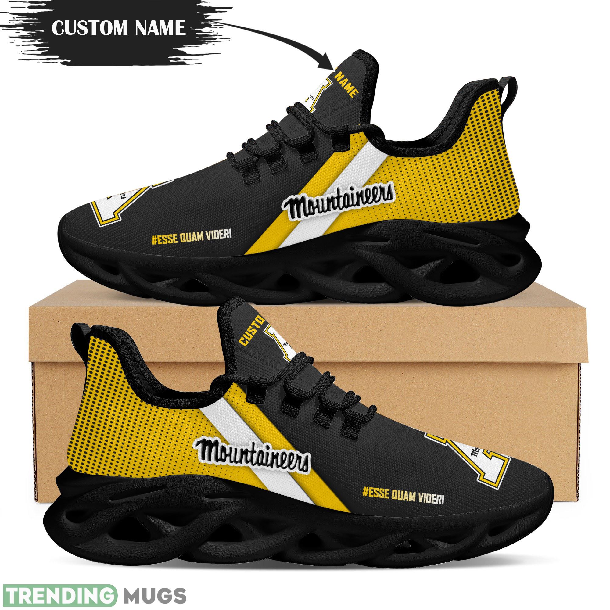 Appalachian State Mountaineers Logo Custom Name Running Sneaker Max Soul Shoes In Black And Yellow Max Soul Appalachian State Mountaineers Logo Custom Name Running Sneaker Max Soul Shoes In Black And Yellow Max Soul