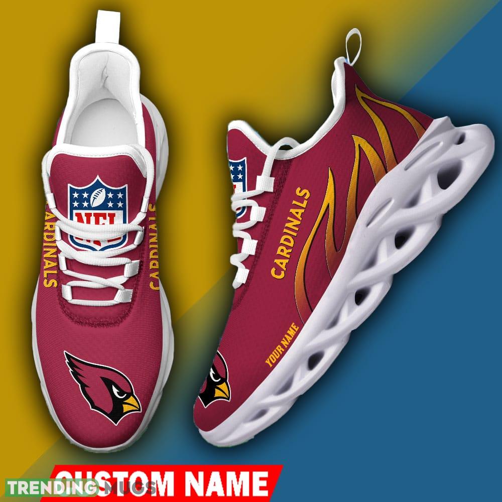 Arizona Cardinals Custom Name NFL Logo Flame Max Soul Shoes For Men Women Max Soul Arizona Cardinals Custom Name NFL Logo Flame Max Soul Shoes For Men Women Max Soul