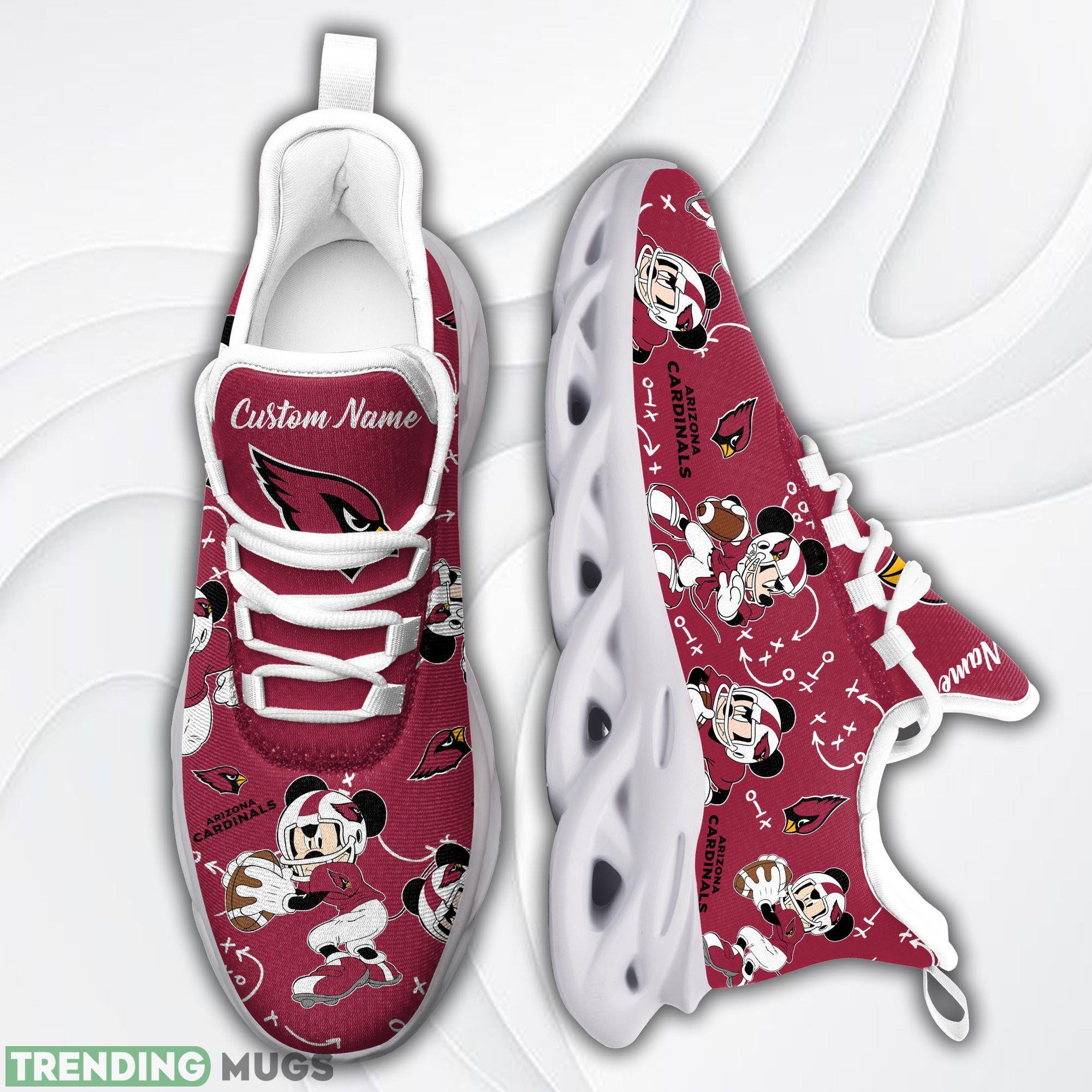 Arizona Cardinals Mickey Logo Custom Name Running Sneaker Max Soul Shoes Max Soul Arizona Cardinals Mickey Logo Custom Name Running Sneaker Max Soul Shoes Max Soul