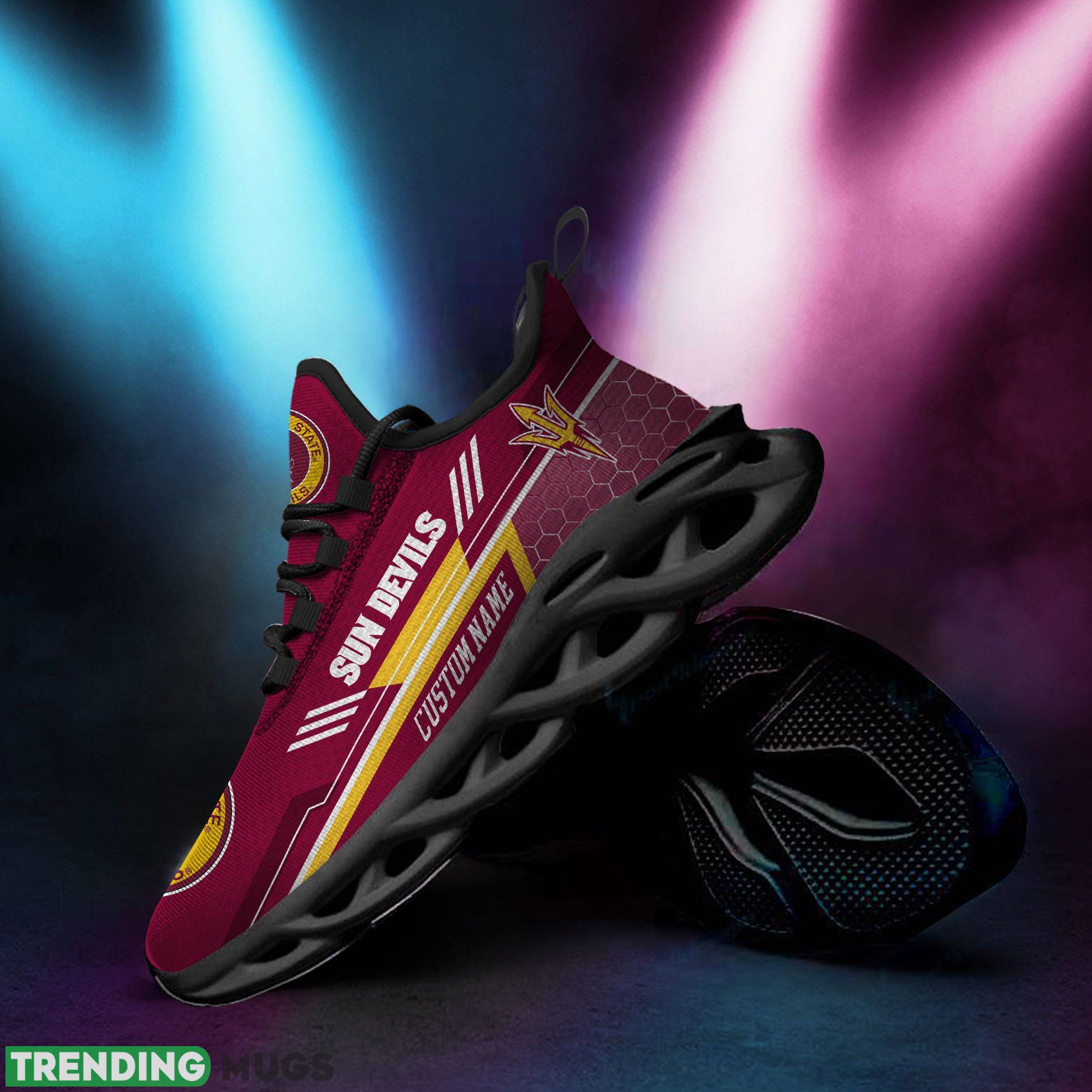 Arizona State Sun Devils Logo Running Sneaker Custom Name Max Soul Shoes In Maroon Max Soul Arizona State Sun Devils Logo Running Sneaker Custom Name Max Soul Shoes In Maroon Max Soul