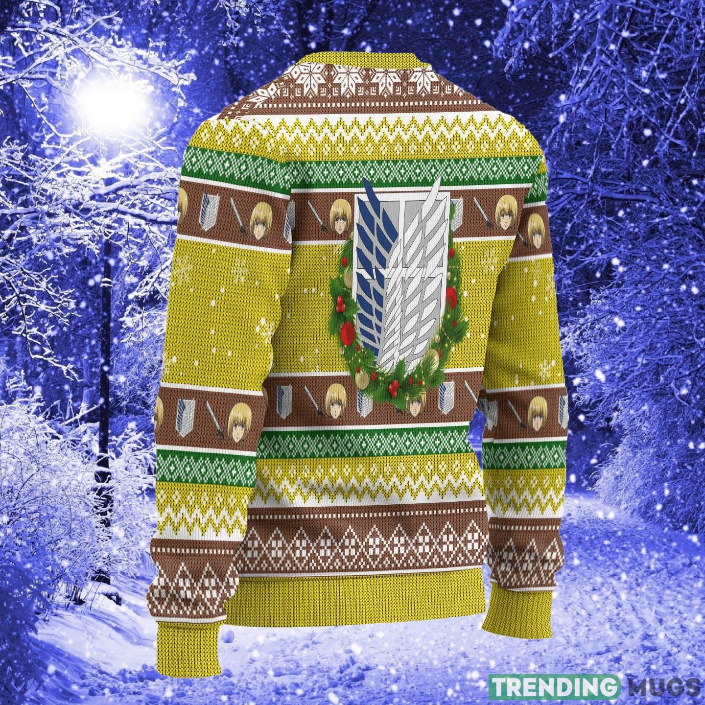 Armin Arlert Attack on Titan Anime Xmas Women Mens Ugly Christmas Sweater 3D Sweater Armin Arlert Attack on Titan Anime Xmas Women Mens Ugly Christmas Sweater 3D Sweater