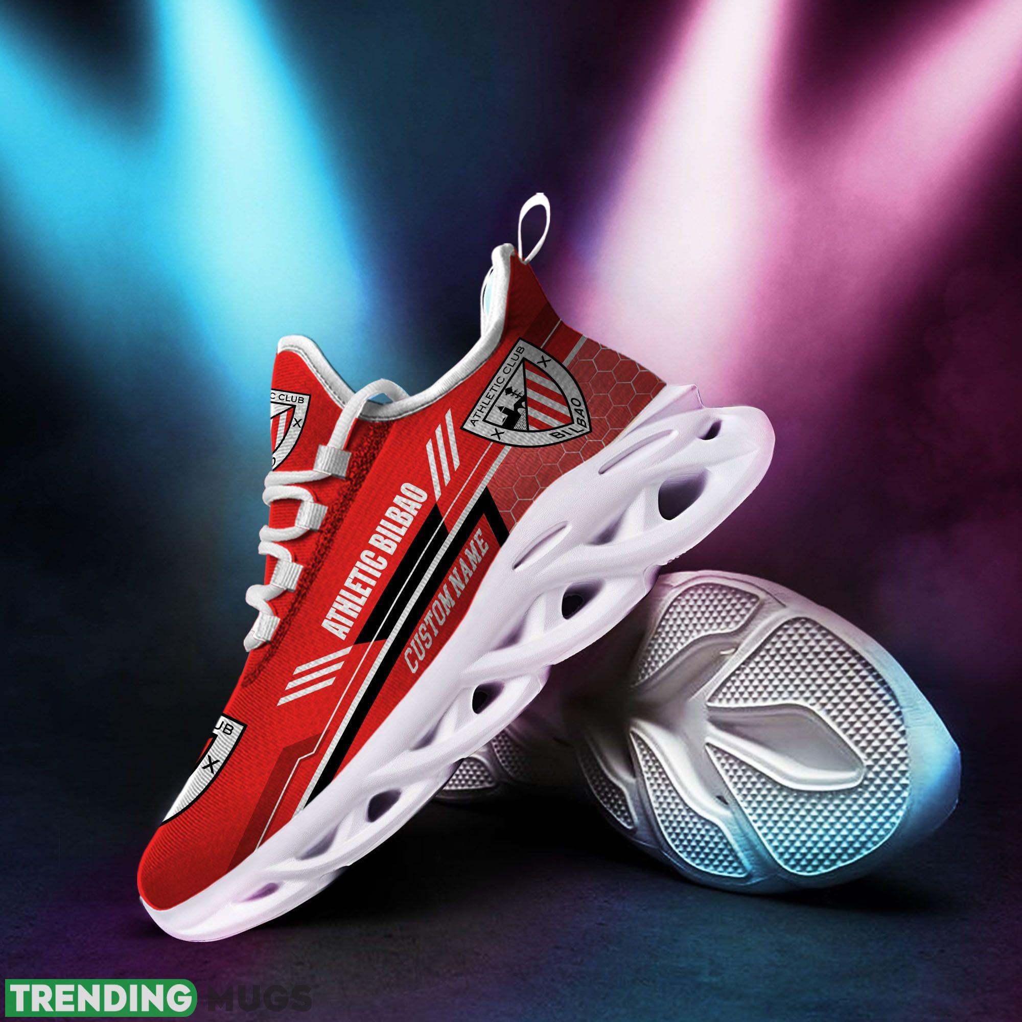 Athletic Bilbao Logo Custom Name Running Sneaker Max Soul Shoes In Red Max Soul Athletic Bilbao Logo Custom Name Running Sneaker Max Soul Shoes In Red Max Soul