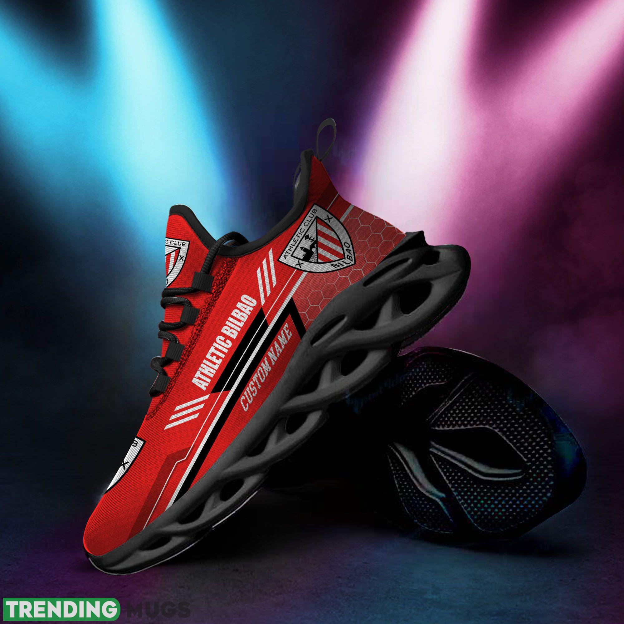 Athletic Bilbao Logo Custom Name Running Sneaker Max Soul Shoes In Red Max Soul Athletic Bilbao Logo Custom Name Running Sneaker Max Soul Shoes In Red Max Soul