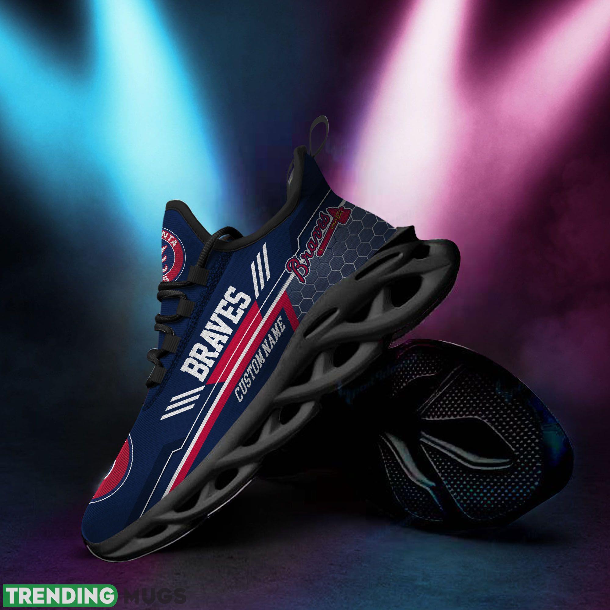 Atlanta Braves Logo Beehive Running Sneaker Custom Name Max Soul Shoes Max Soul Atlanta Braves Logo Beehive Running Sneaker Custom Name Max Soul Shoes Max Soul