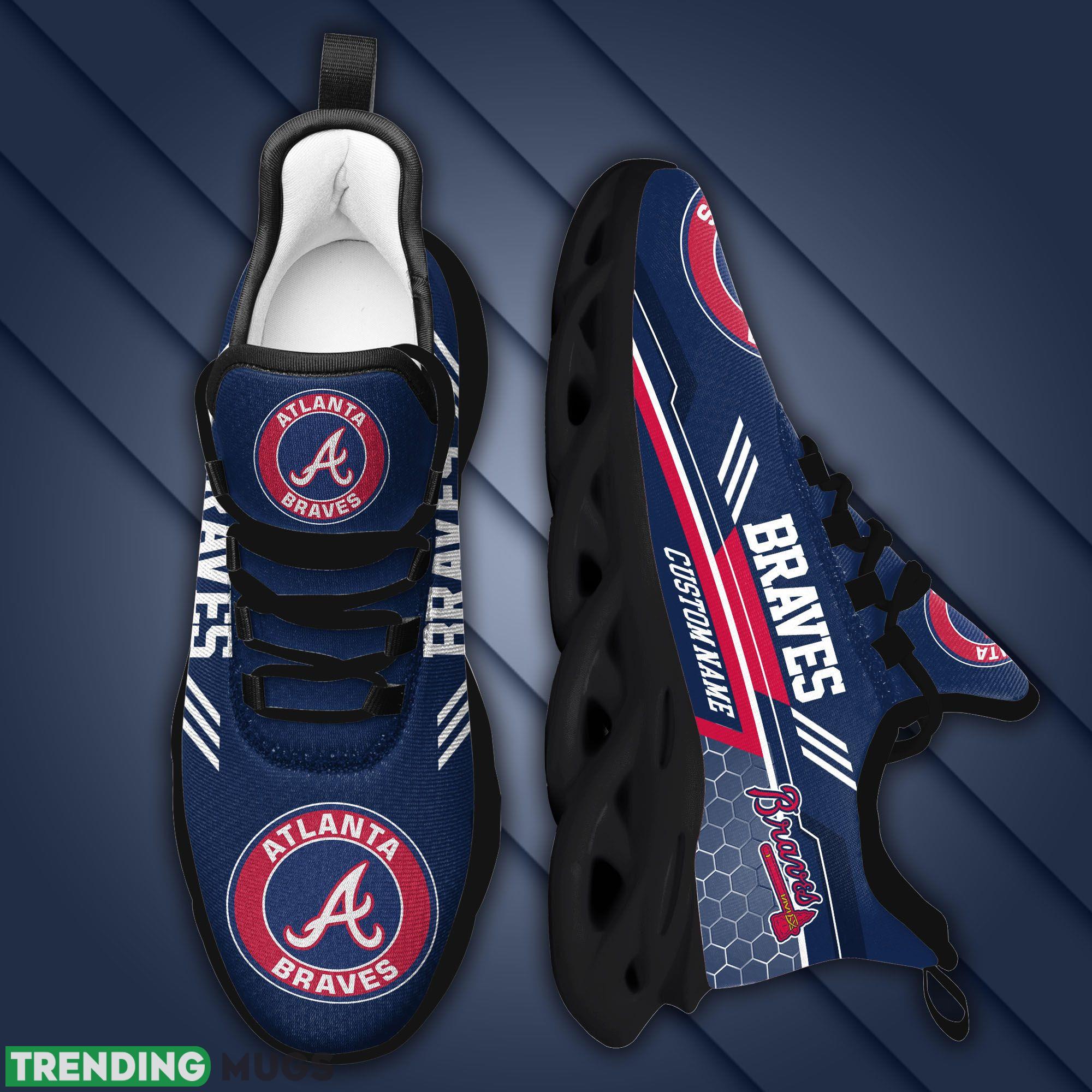 Atlanta Braves Logo Beehive Running Sneaker Custom Name Max Soul Shoes Max Soul Atlanta Braves Logo Beehive Running Sneaker Custom Name Max Soul Shoes Max Soul