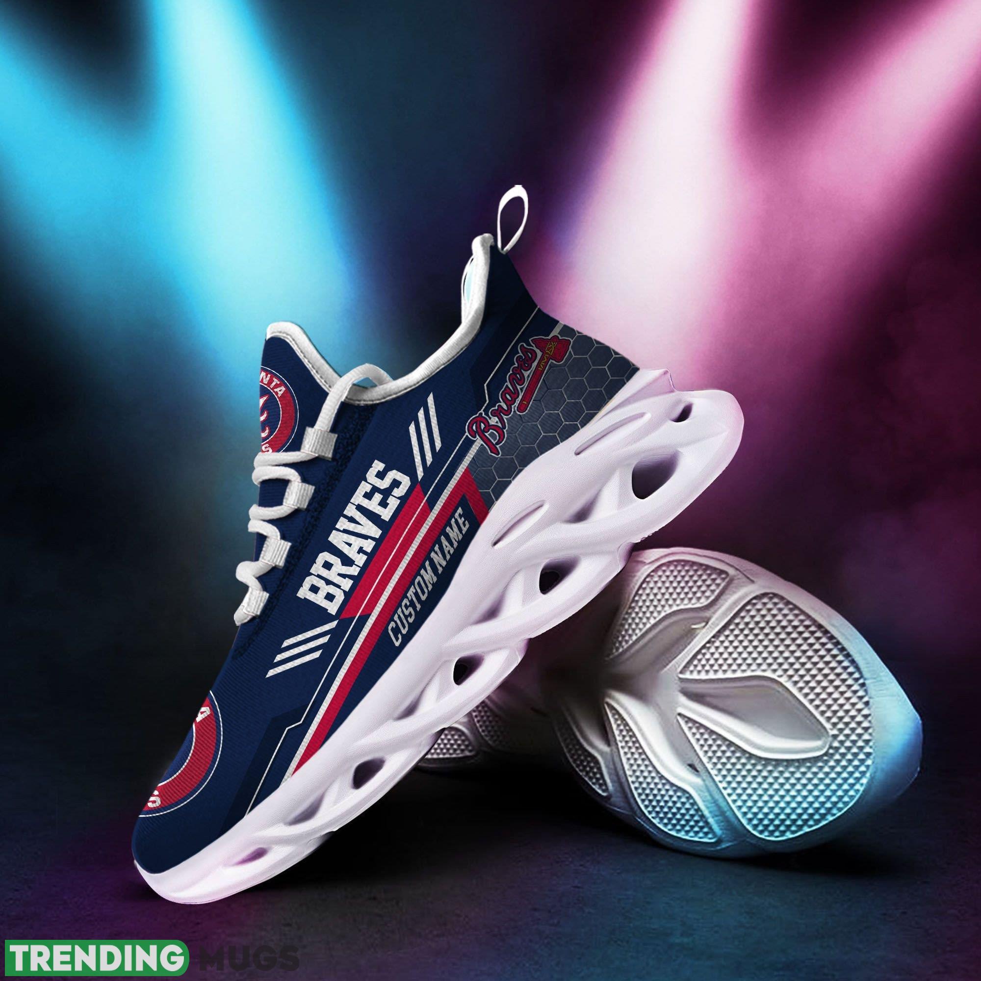 Atlanta Braves Logo Beehive Running Sneaker Custom Name Max Soul Shoes - Atlanta Braves Logo Beehive Pattern Custom Name 3D Max Soul Sneaker Shoes_1 Atlanta Braves Logo Beehive Running Sneaker Custom Name Max Soul Shoes - Atlanta Braves Logo Beehive Pattern Custom Name 3D Max Soul Sneaker Shoes_1