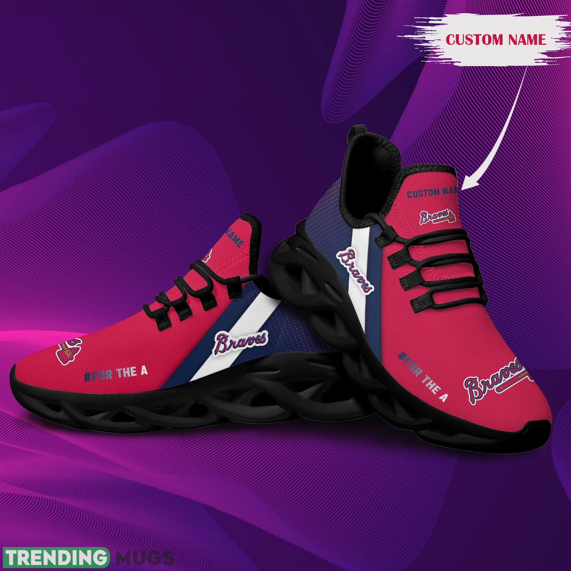 Atlanta Braves Logo Running Sneaker Custom Name Max Soul Shoes Max Soul Atlanta Braves Logo Running Sneaker Custom Name Max Soul Shoes Max Soul
